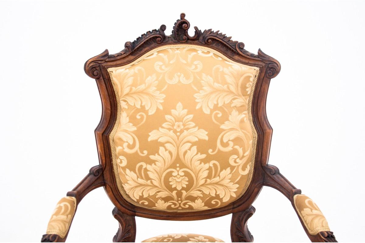 Rococo Beige Armchair Set, France, circa 1880, After Renovation 1