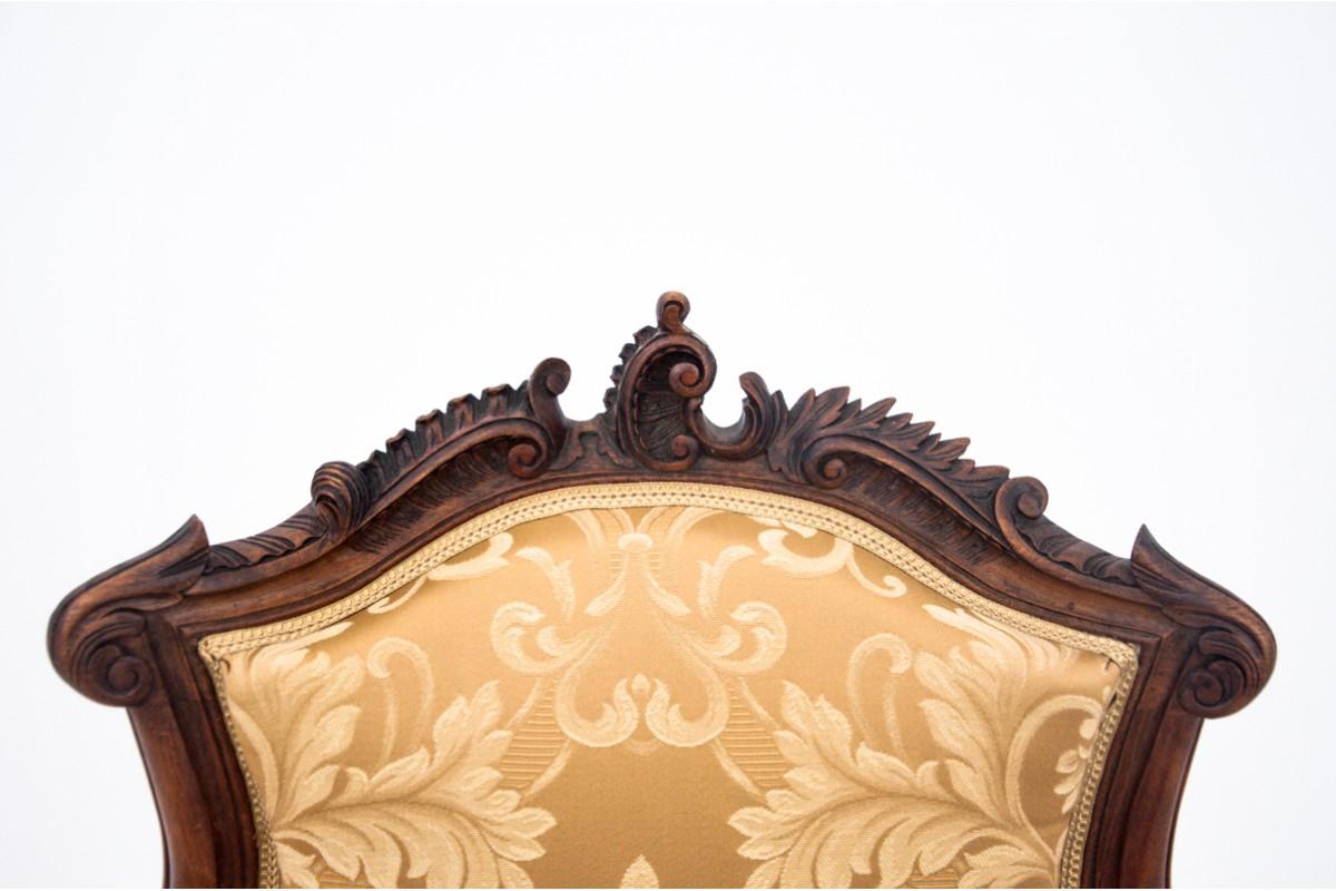 Rococo Beige Armchair Set, France, circa 1880, After Renovation 2