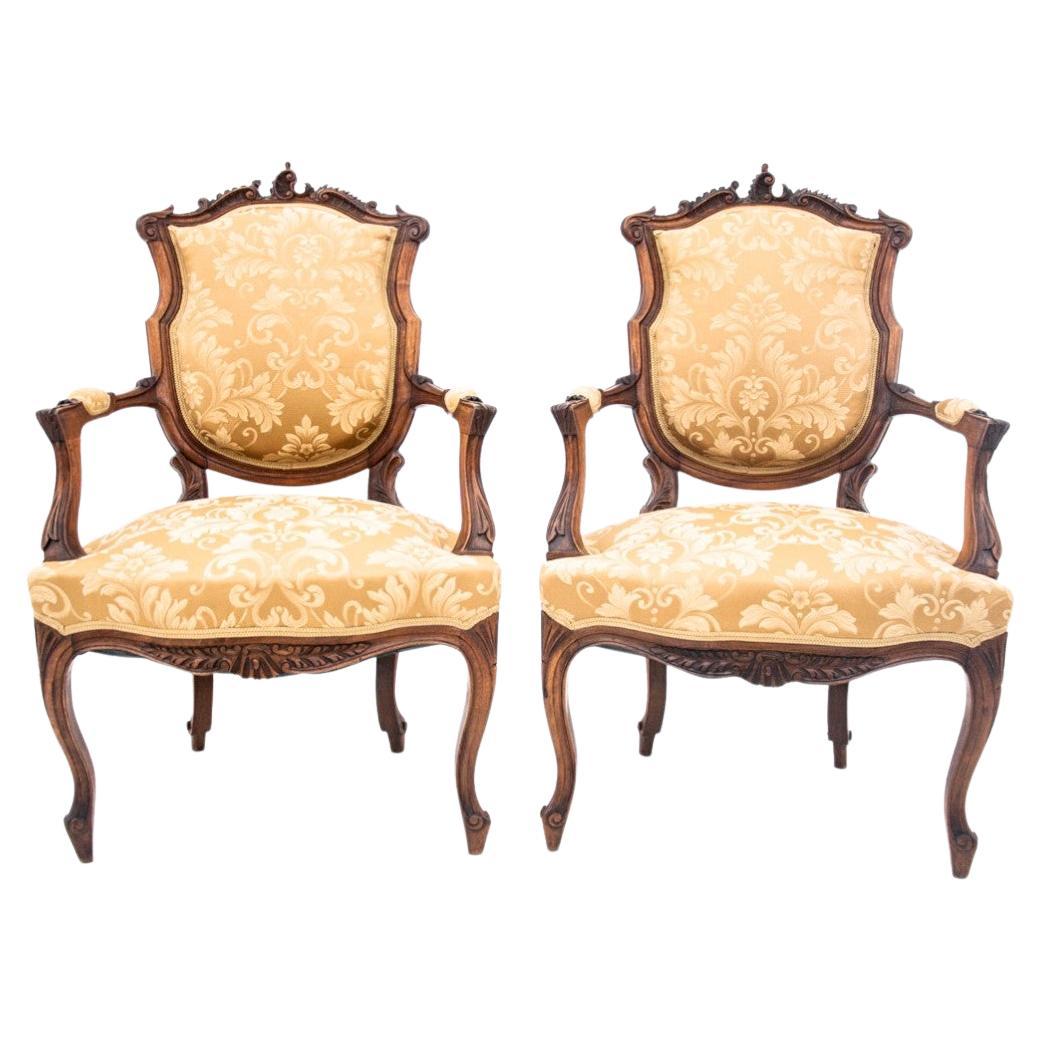 Rococo Beige Armchair Set, France, circa 1880, After Renovation