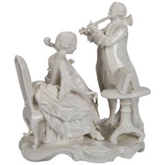 Rococo Blanc de Chine Porcelain Figural Grouping of Colonial Musicians