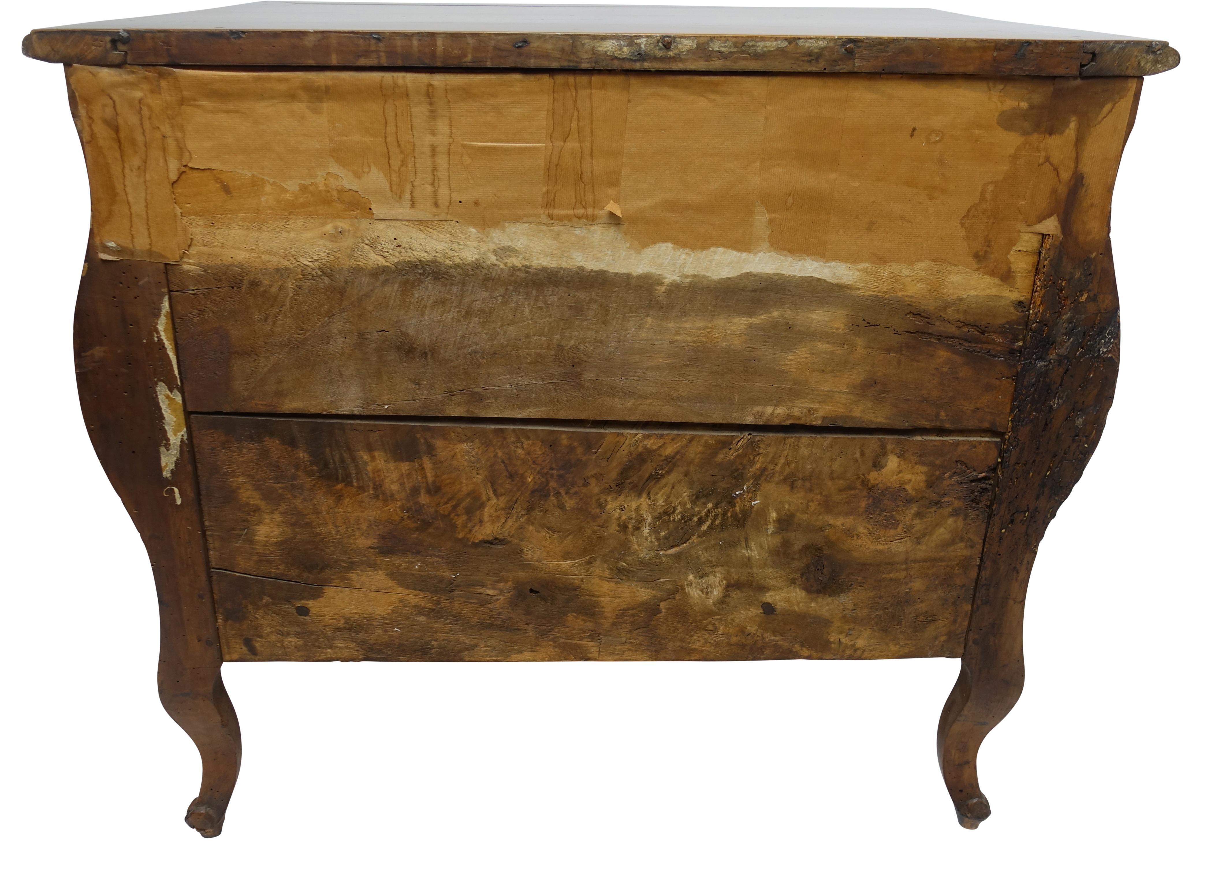 Rococo Bombe Two-Drawer Chest Commode French 3