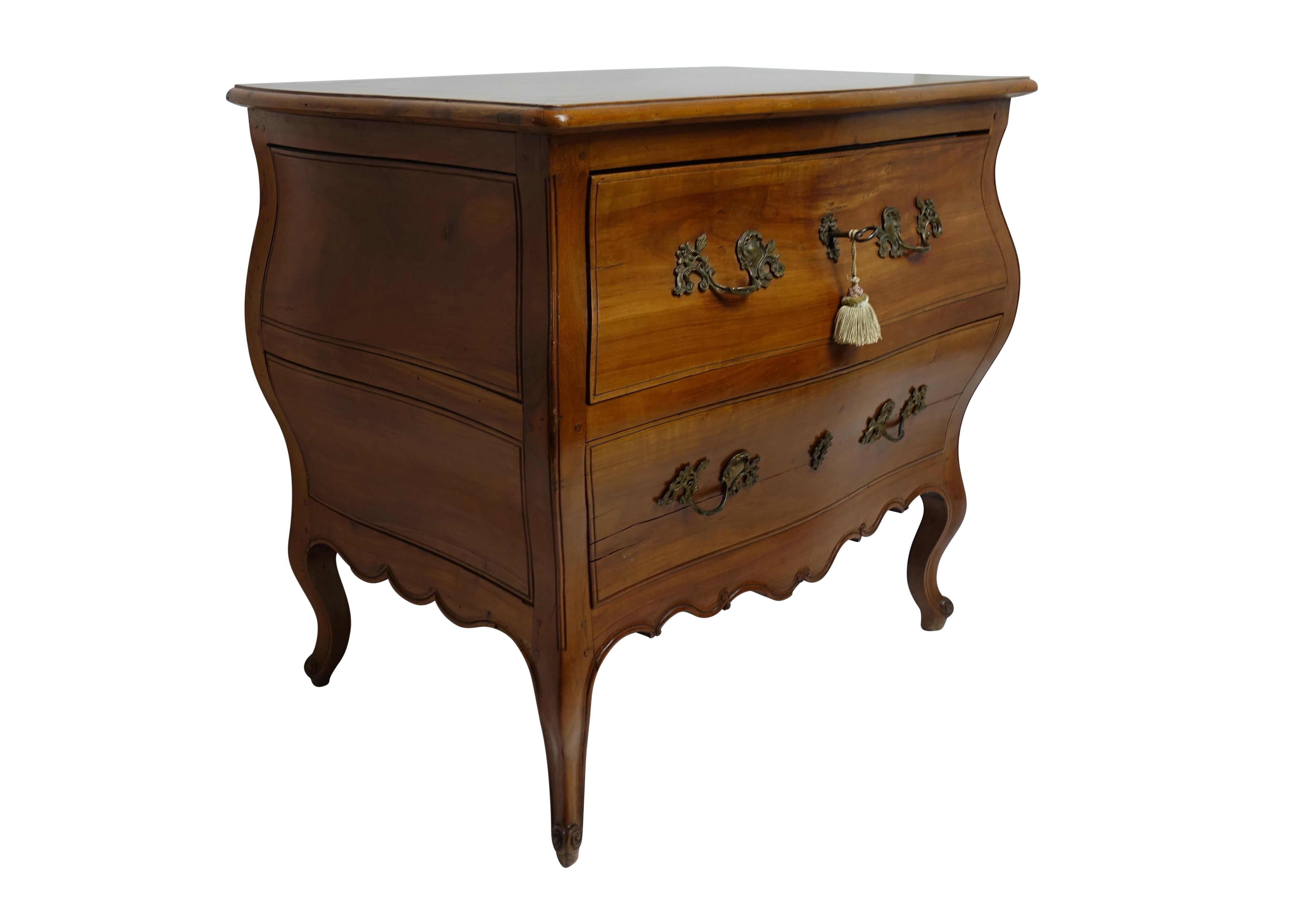 Rococo Bombe Two-Drawer Chest Commode French 4