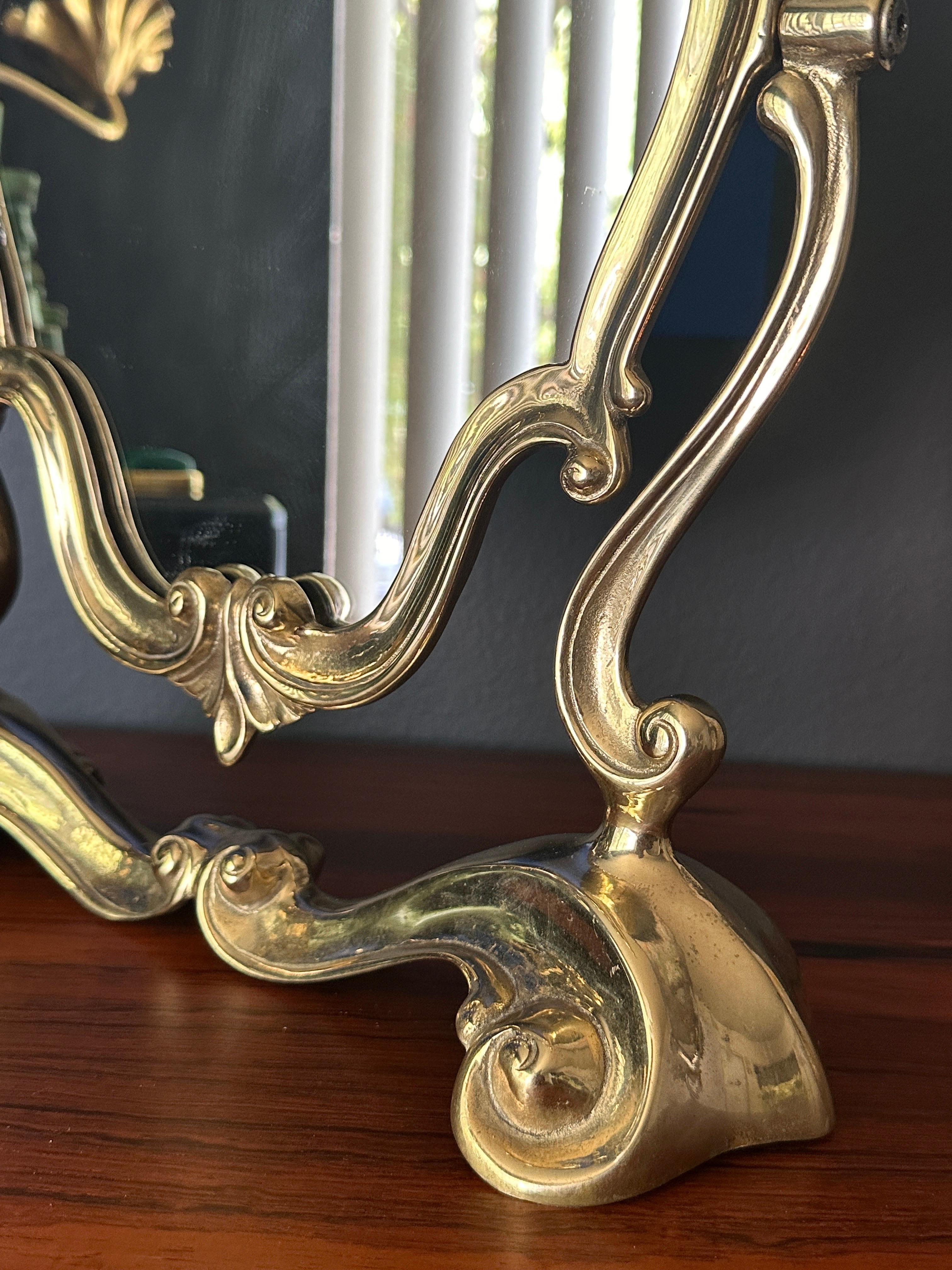 Rococo Brass Vanity Mirror For Sale 4