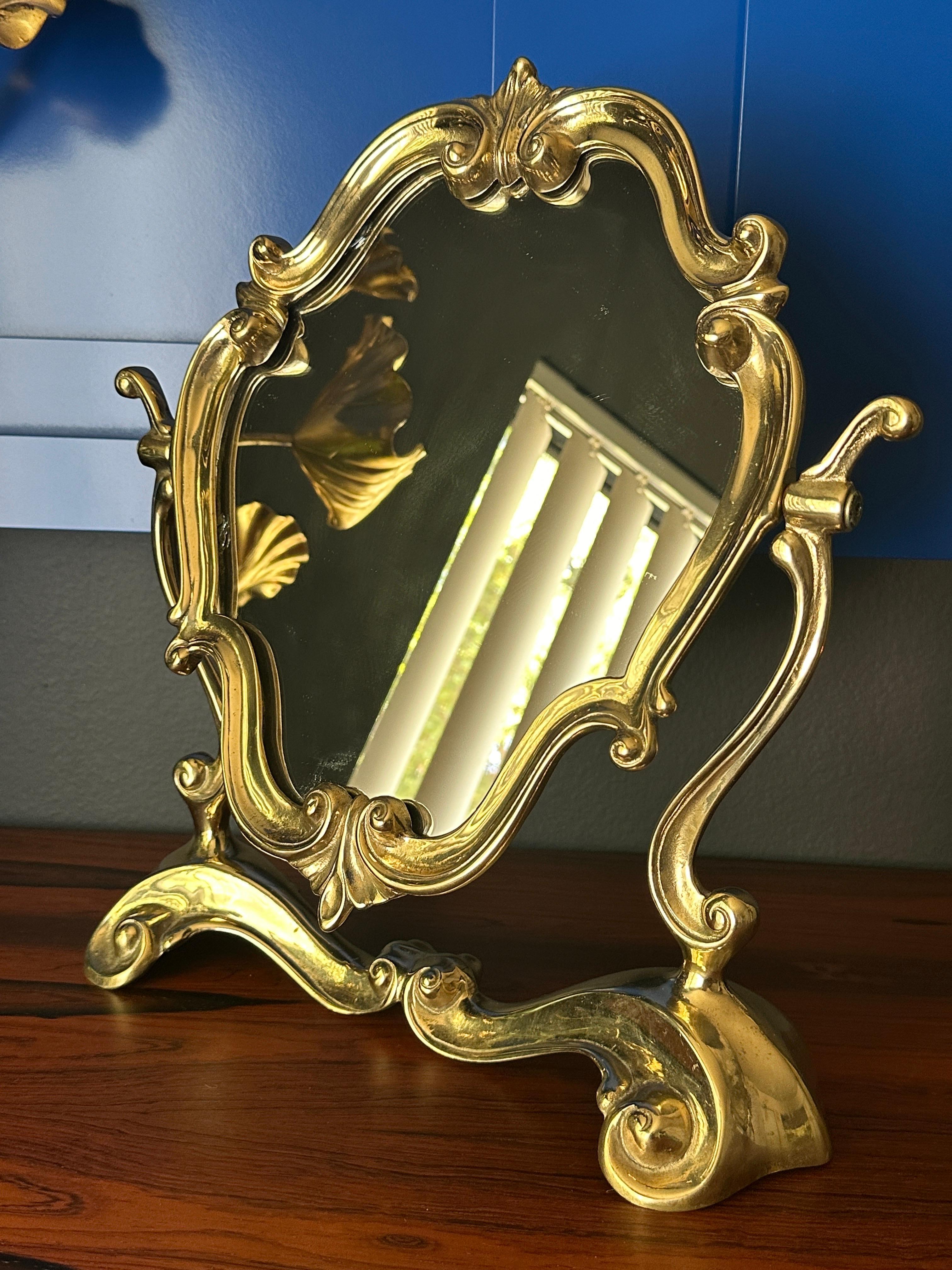 Rococo Brass Vanity Mirror For Sale 7