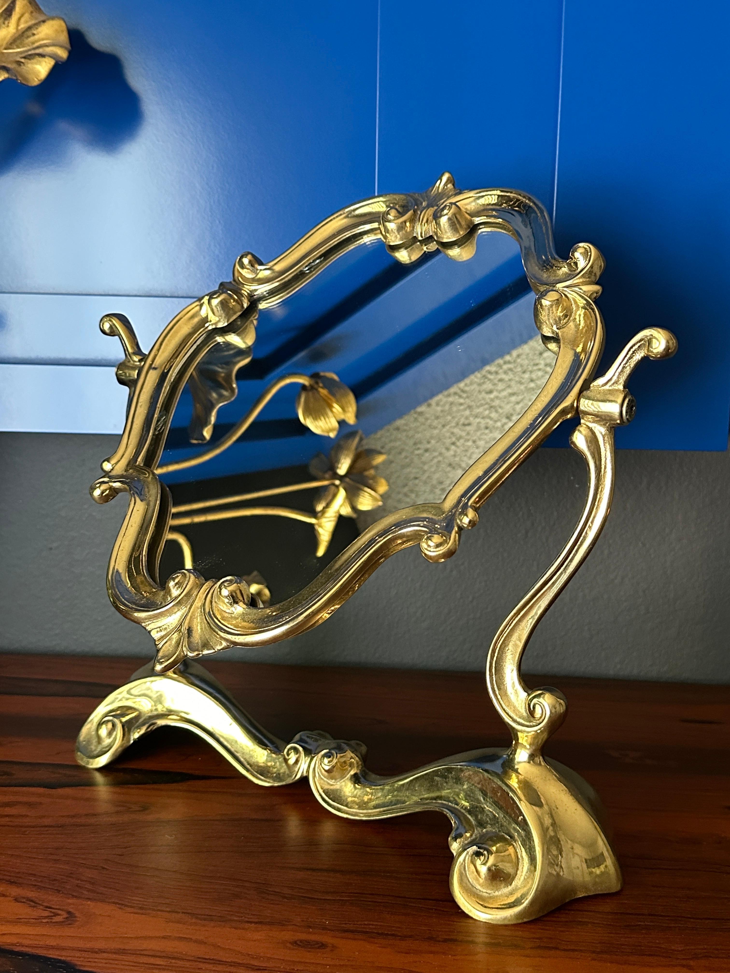 Rococo Brass Vanity Mirror For Sale 8