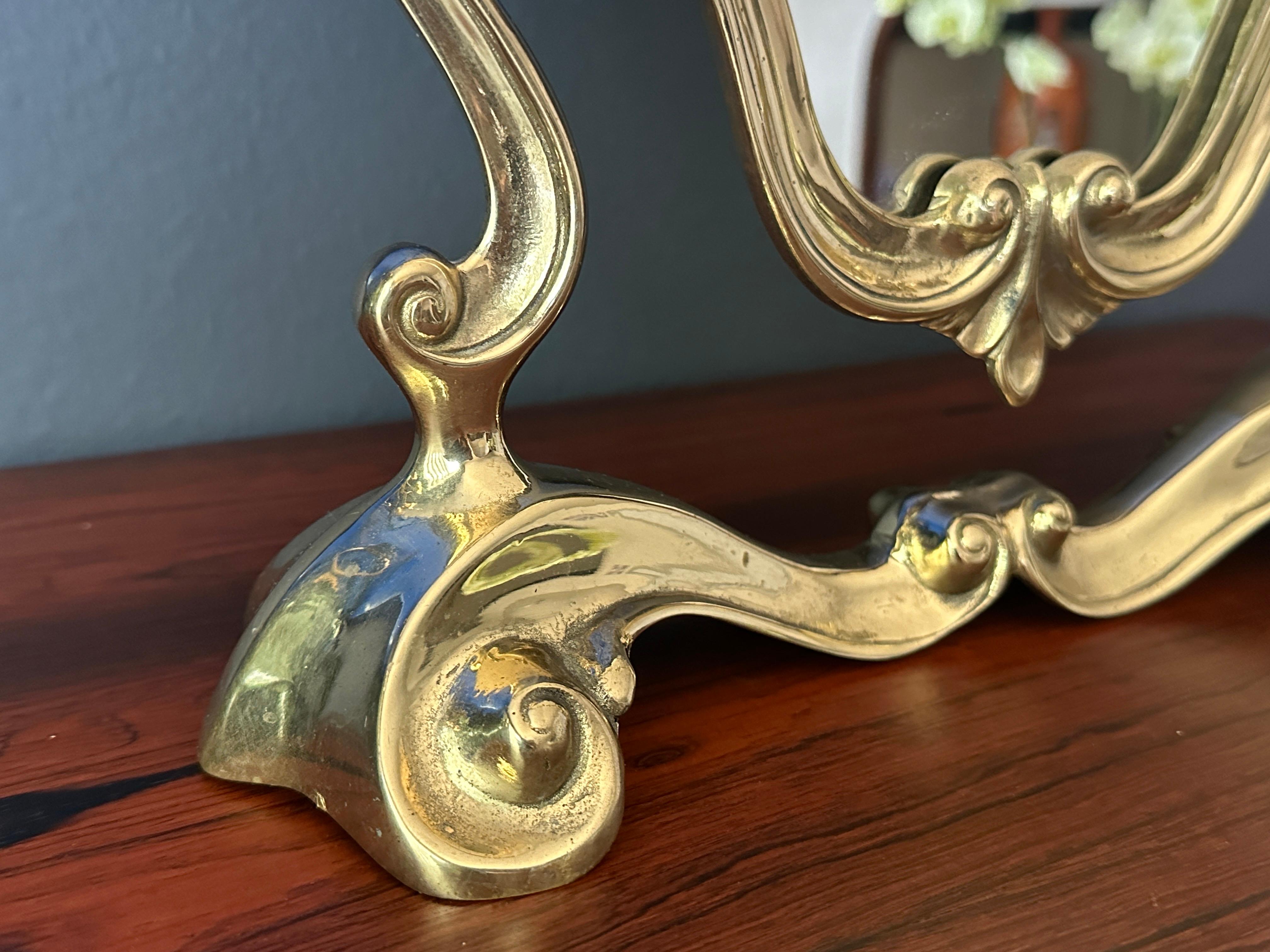 18th Century Rococo Brass Vanity Mirror For Sale