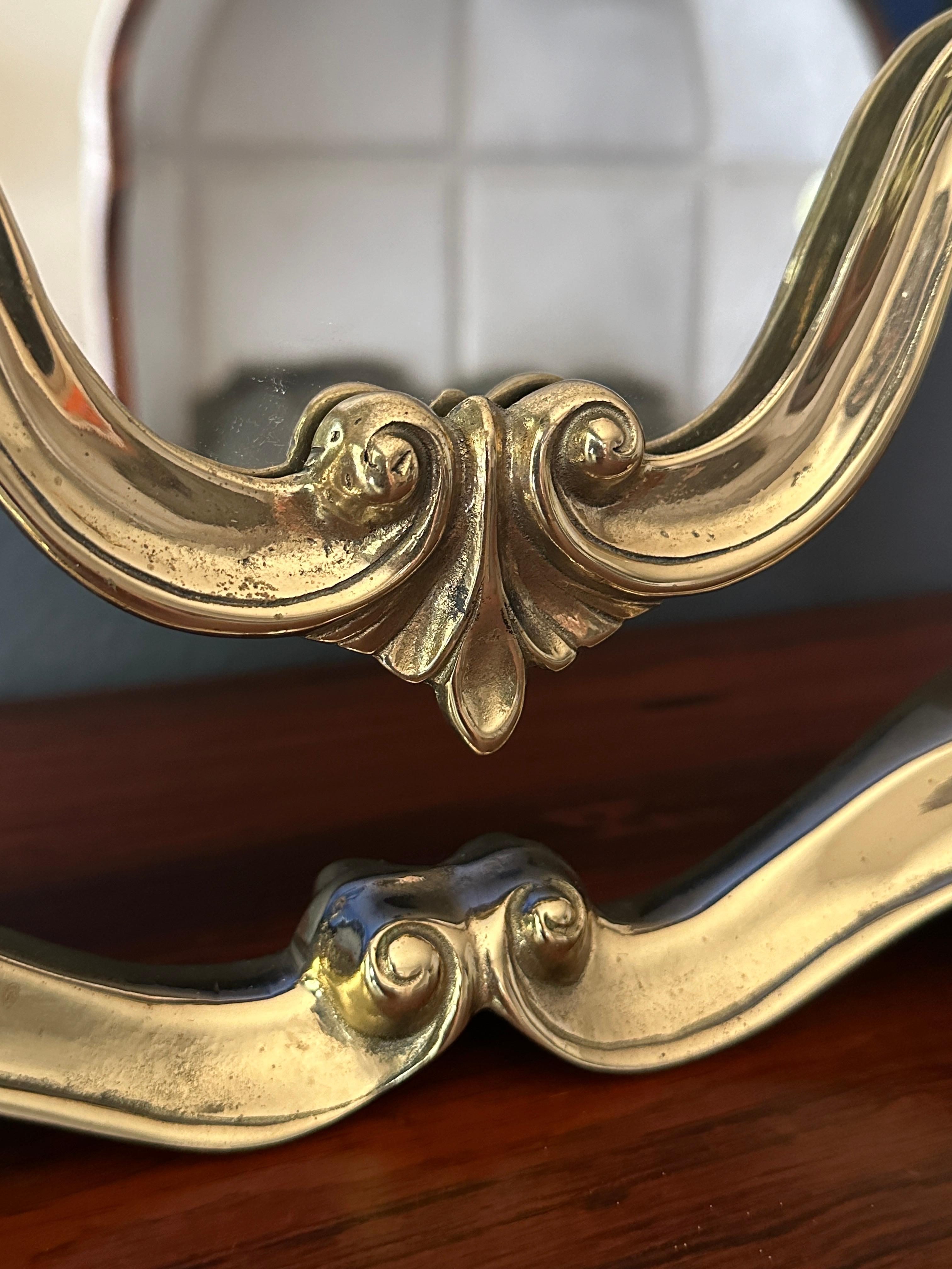 Rococo Brass Vanity Mirror For Sale 2