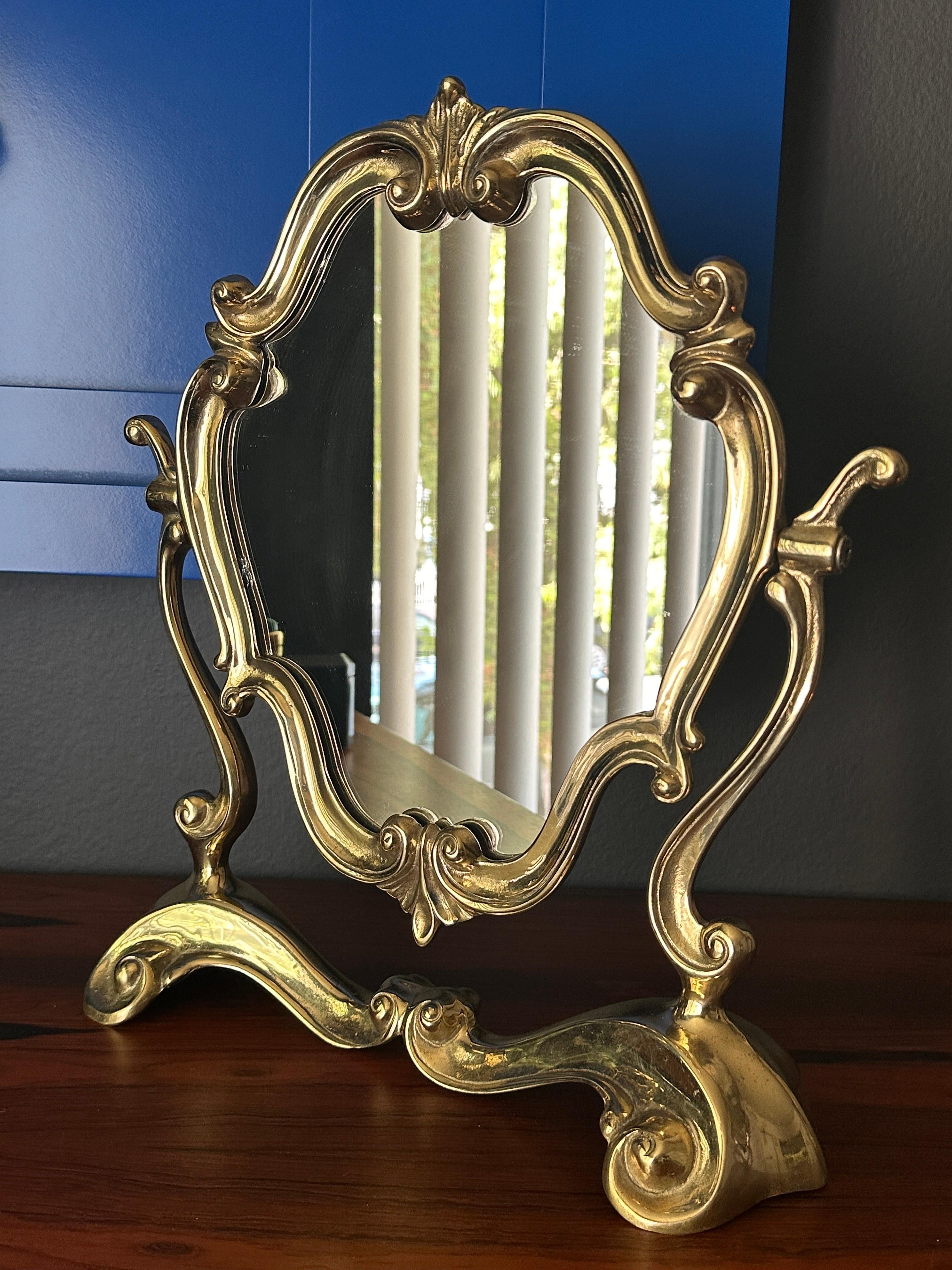 Rococo Brass Vanity Mirror For Sale 3