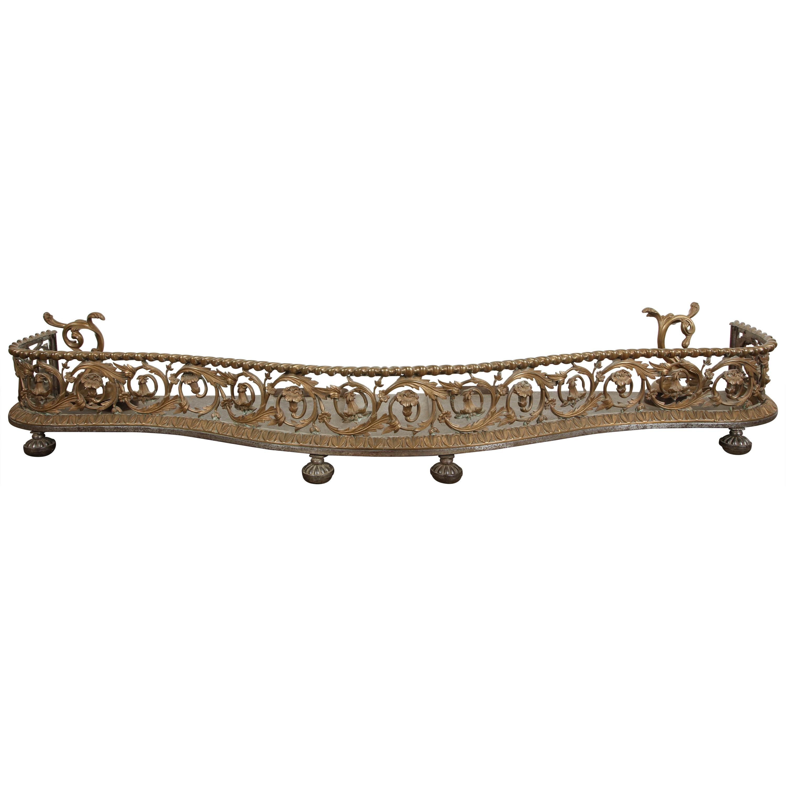 Rococo Bronze Fireplace Fender at 1stDibs