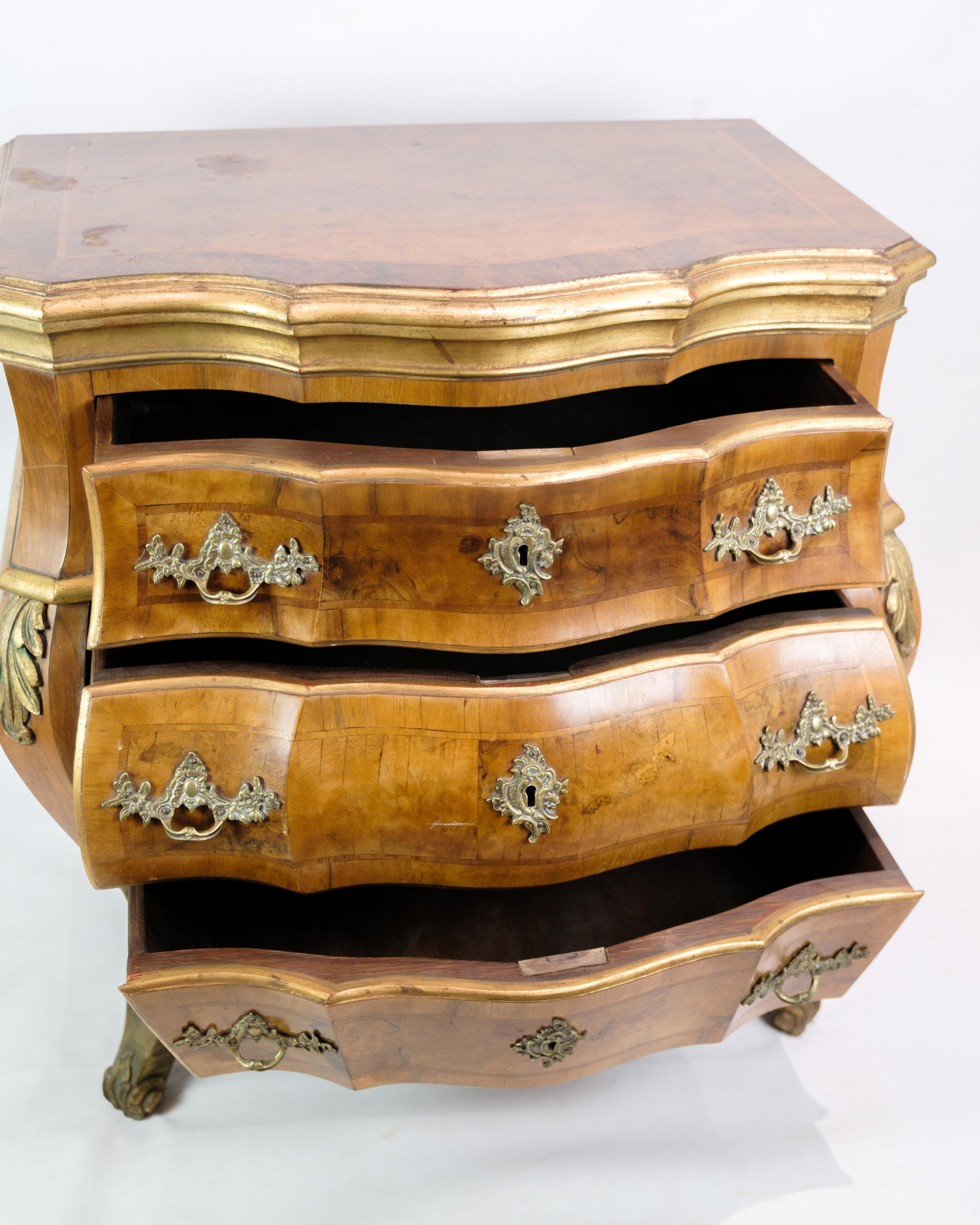 Rococo chest of drawers In Walnut, Danish Design from 1880s For Sale 6