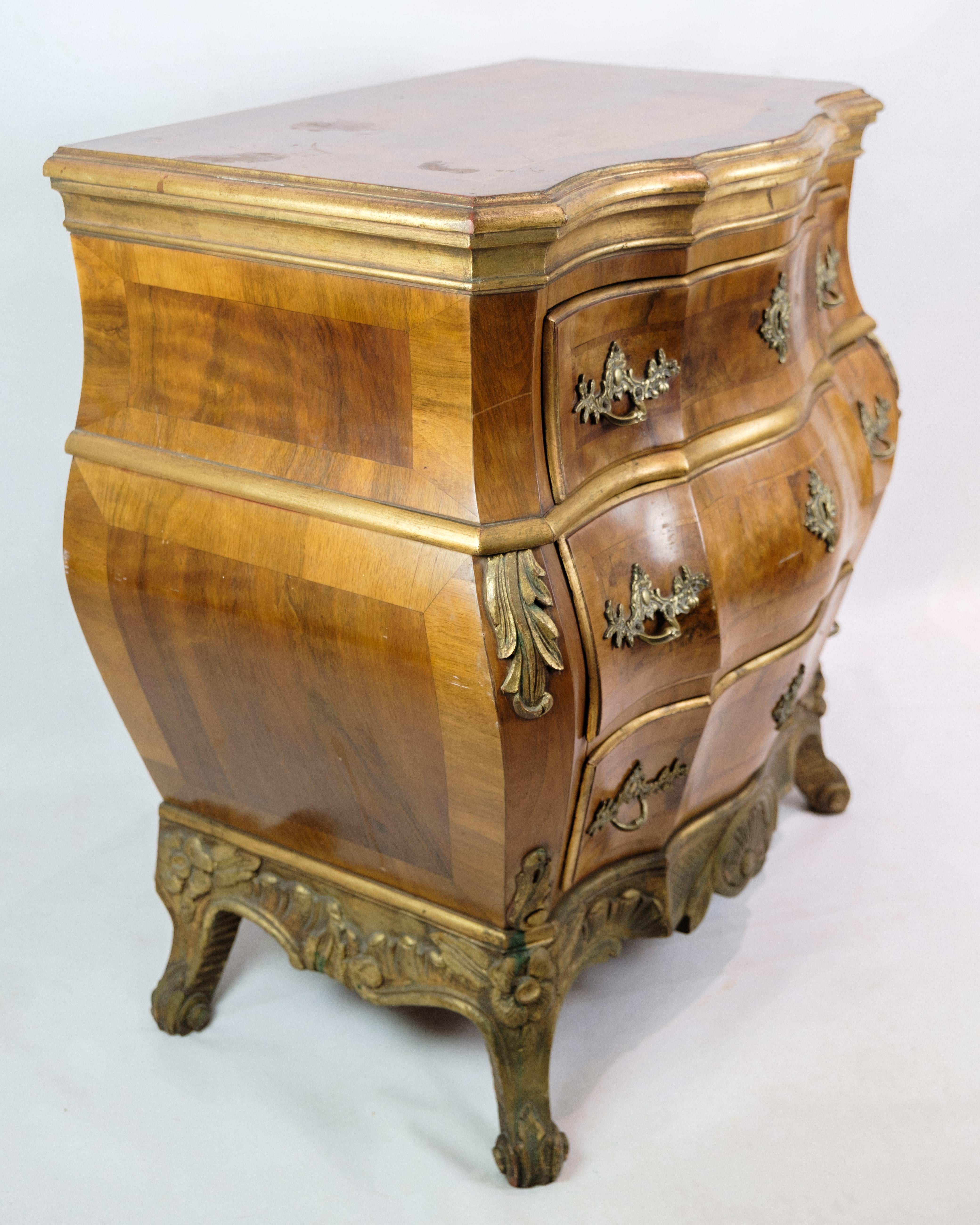 Rococo chest of drawers In Walnut, Danish Design from 1880s For Sale 9