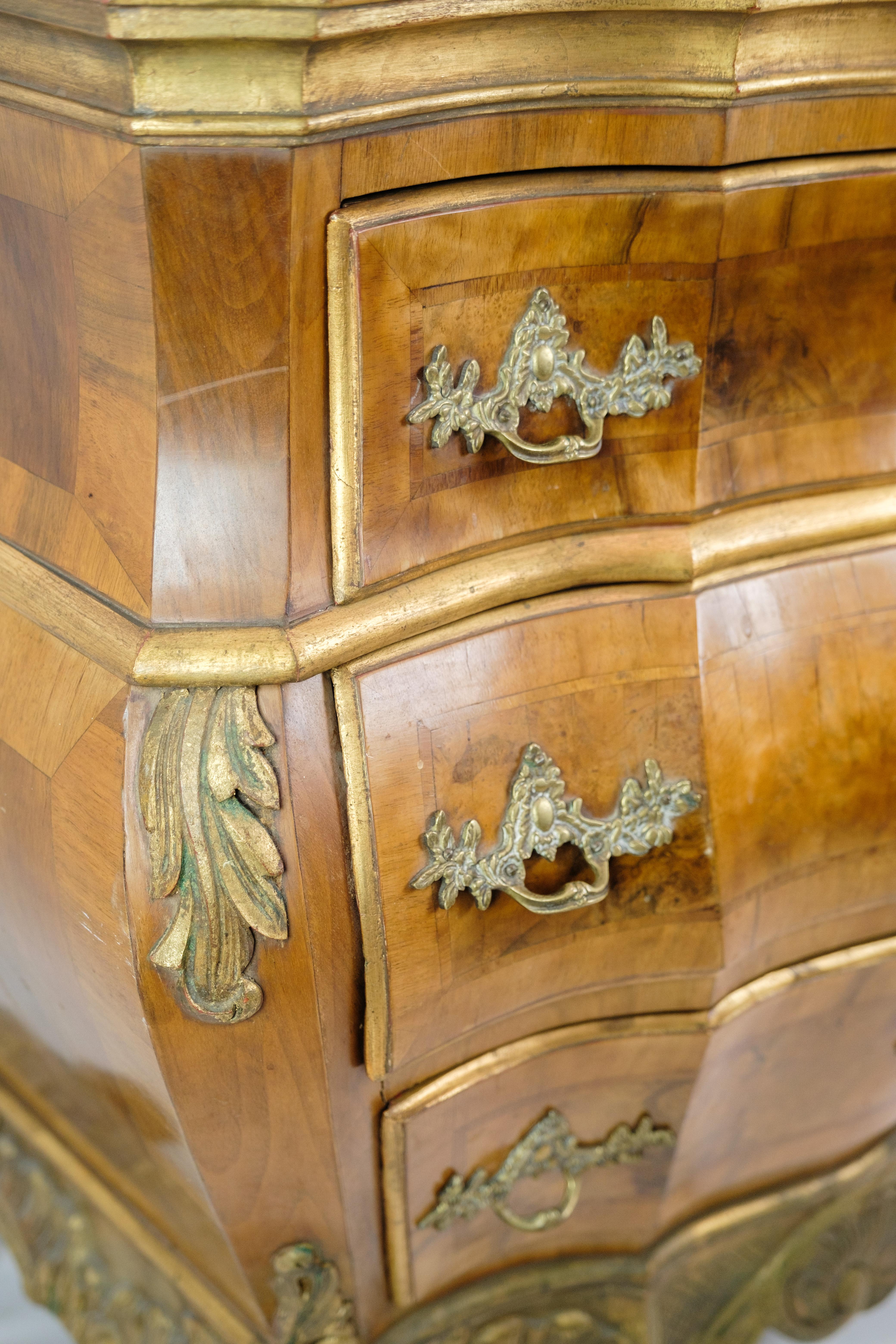 Rococo chest of drawers In Walnut, Danish Design from 1880s For Sale 2