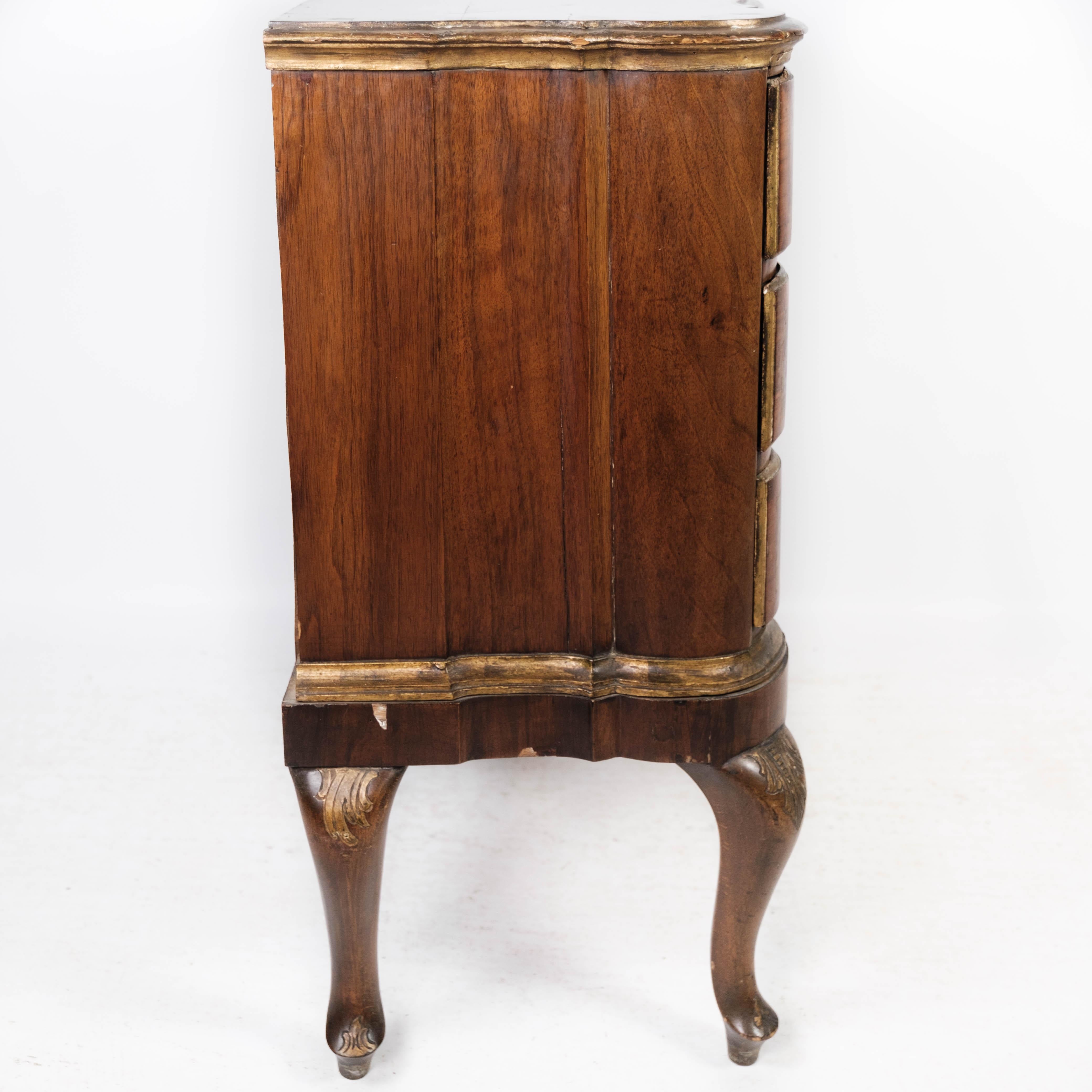 Rococo Chest of Drawers in Walnut from Southern Germany Around the 1780s For Sale 9