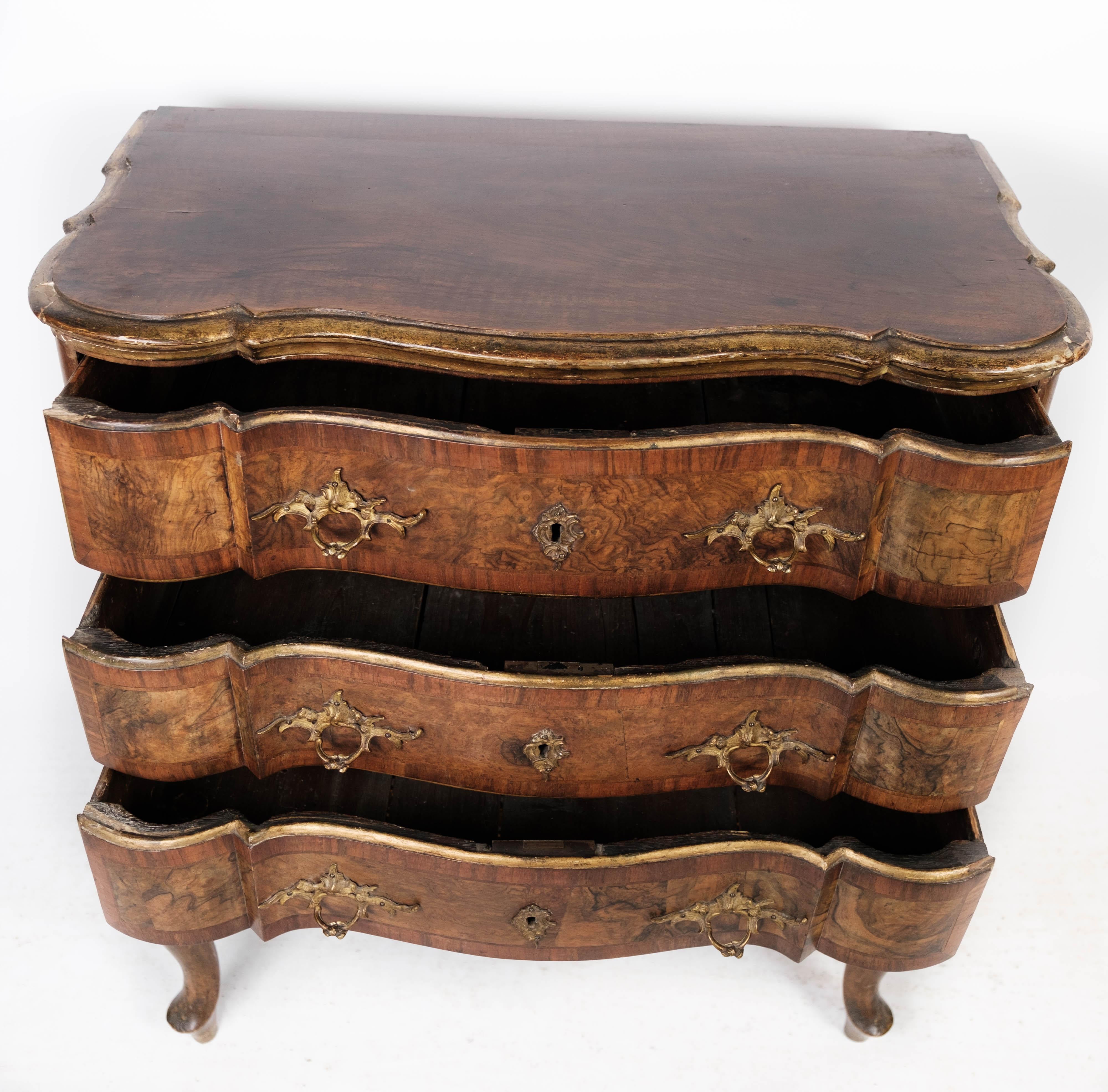 Late 18th Century Rococo Chest of Drawers in Walnut from Southern Germany Around the 1780s For Sale