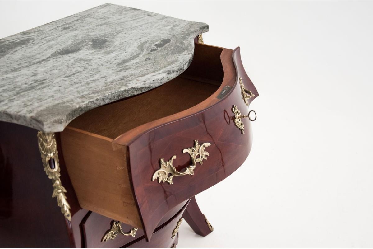 20th Century Rococo Chest of Drawers with Marble Top