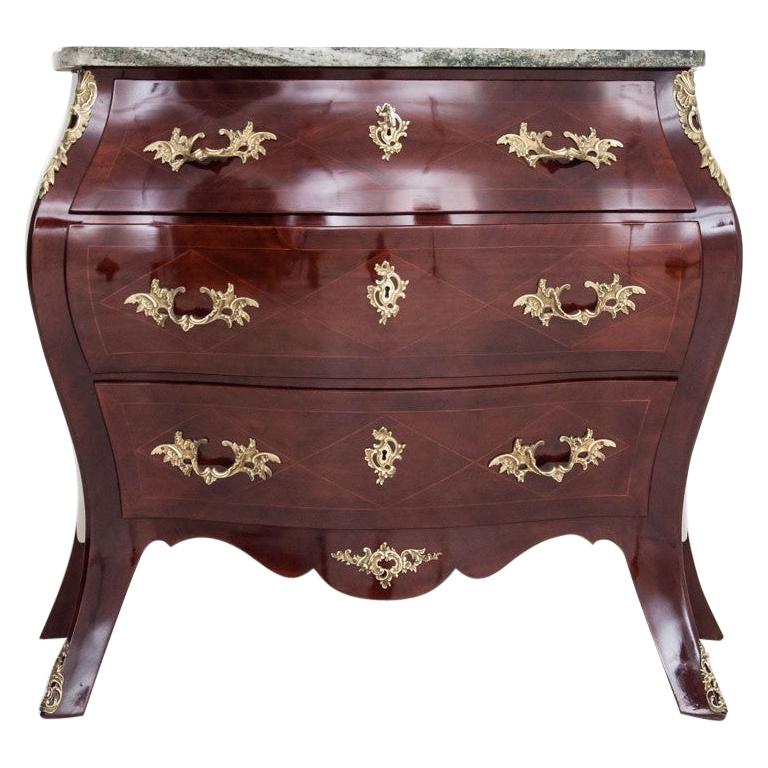 Rococo Chest of Drawers with Marble Top