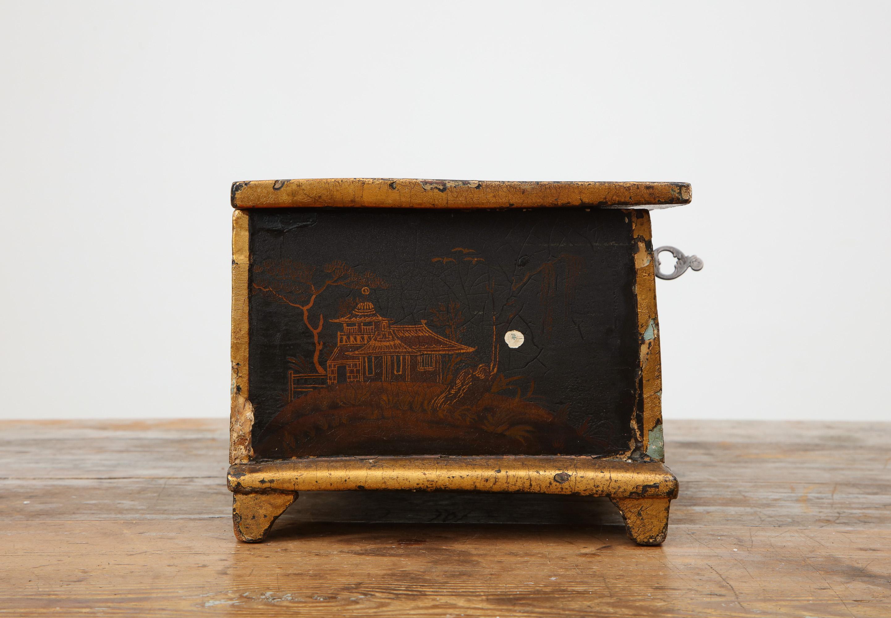 18th Century and Earlier Rococo Chinoiserie Box, circa 1750 For Sale
