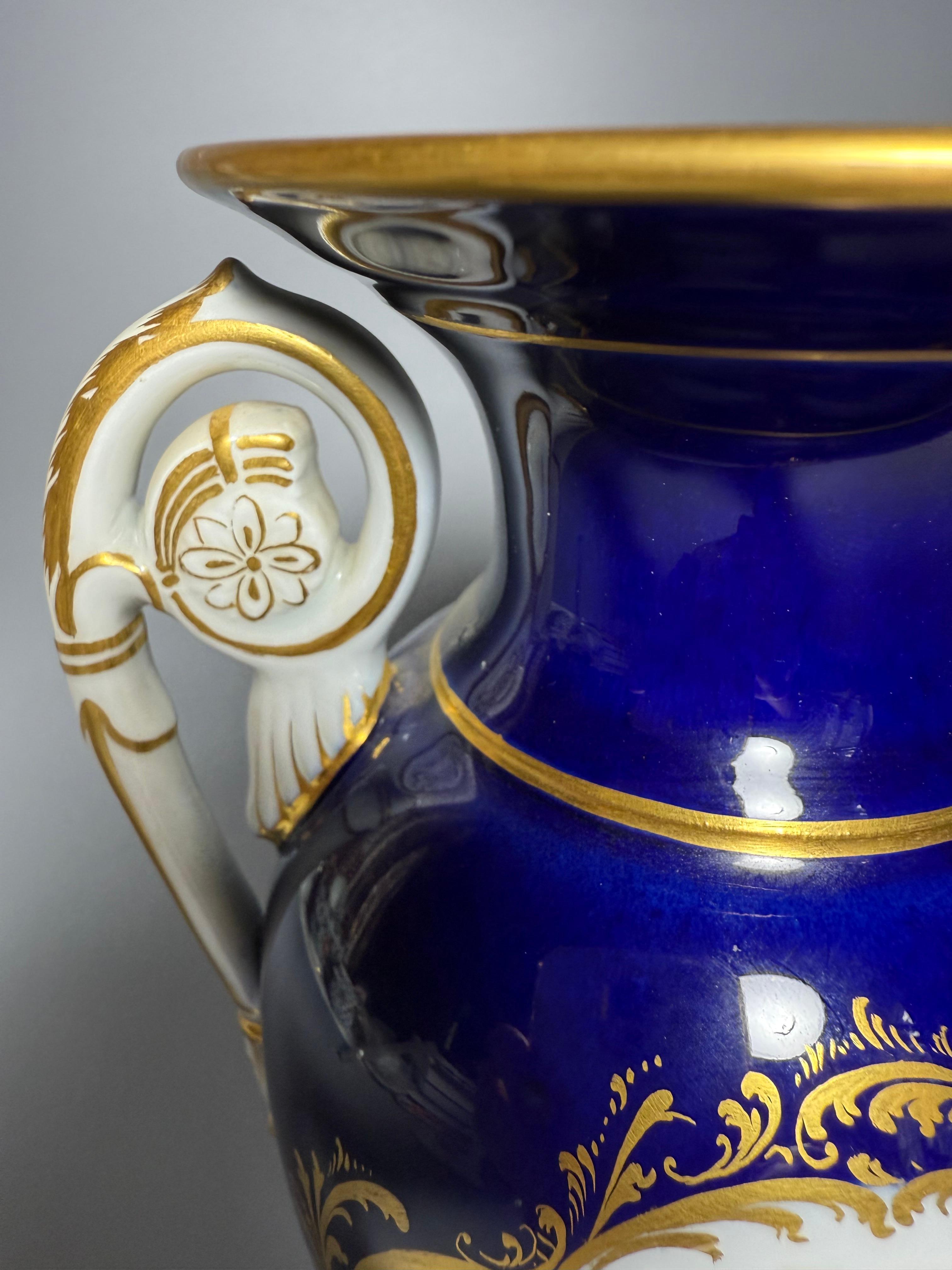 Rokoko Kobaltblau Vergoldete Blumen Vase Meissen Deutschland im Angebot 2