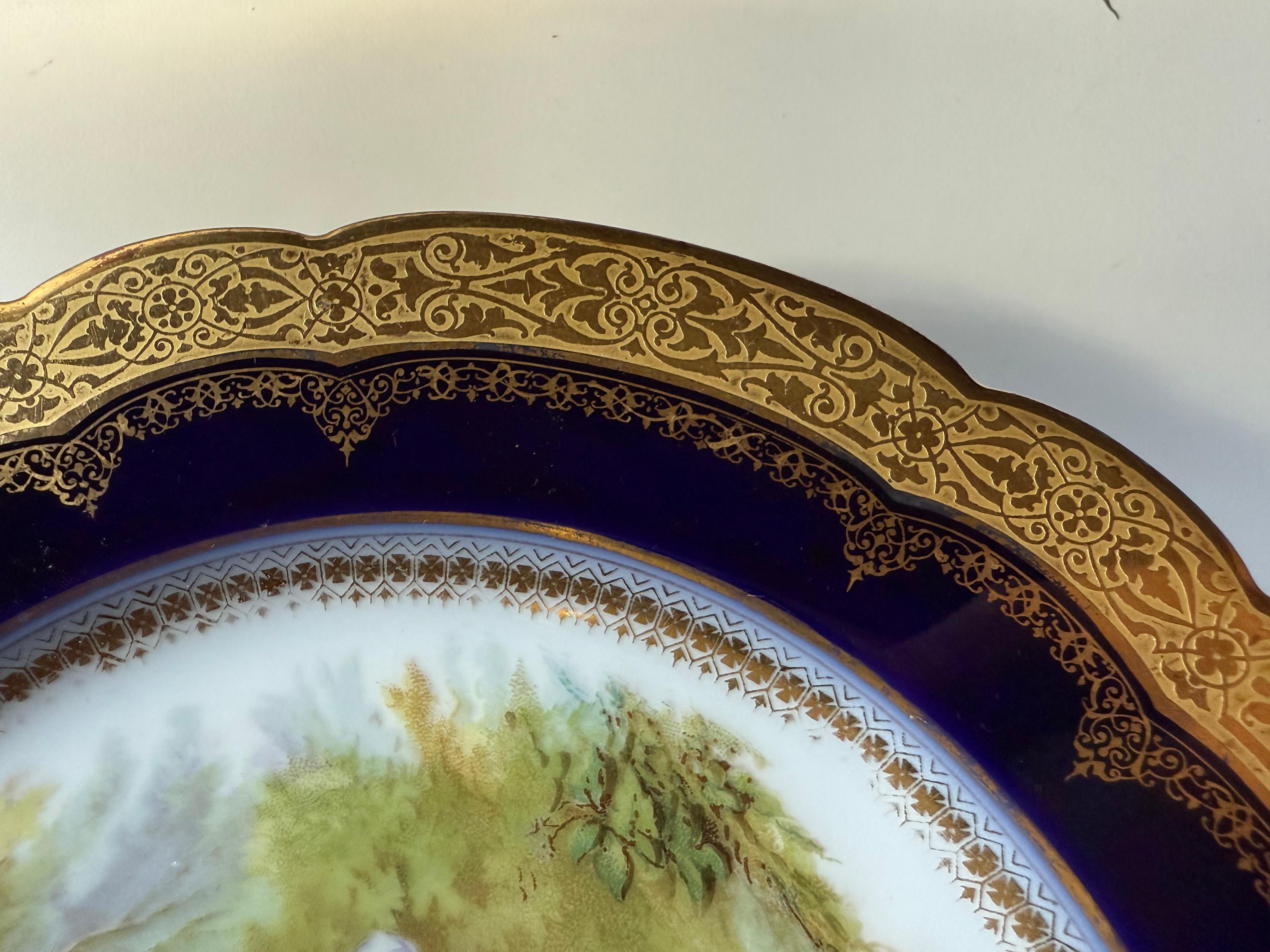 Rococò Piatto rococò Cobalt Gilts Cabinets Sèvres Francia metà del XIX secolo in vendita