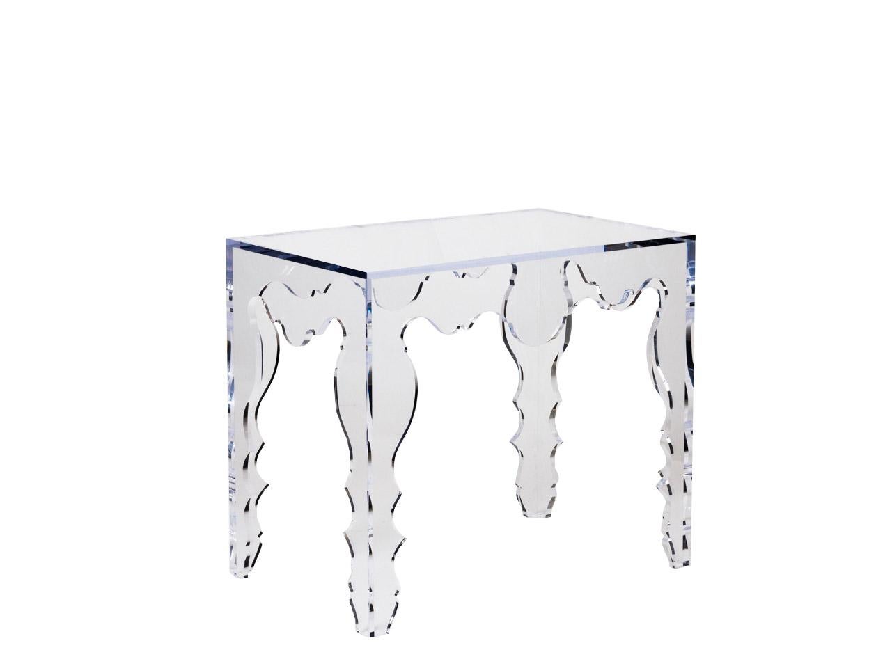 Rococo Contemporary Console Table in Acrylic