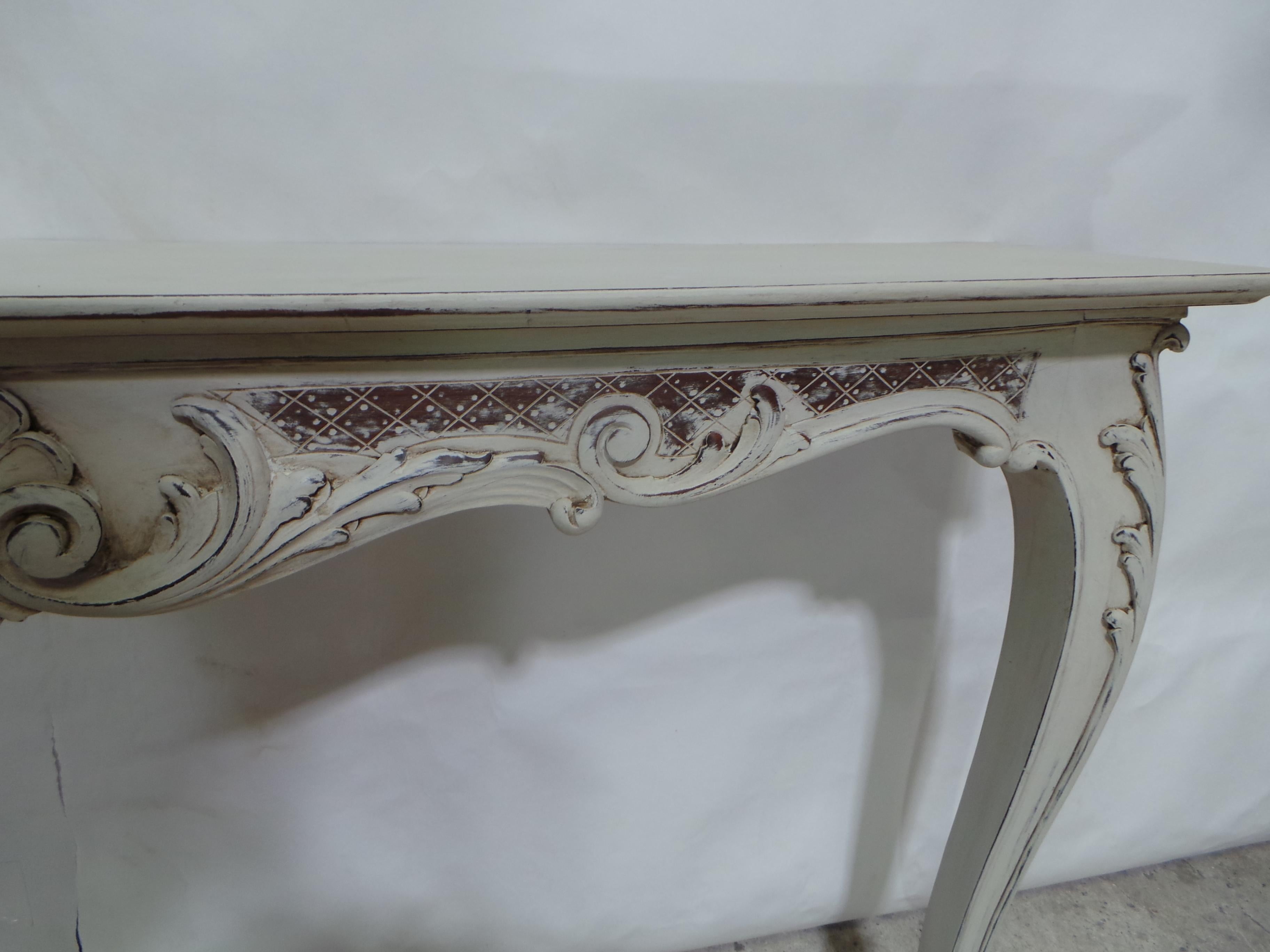 Wood Rococo Console Table Wall Mount For Sale