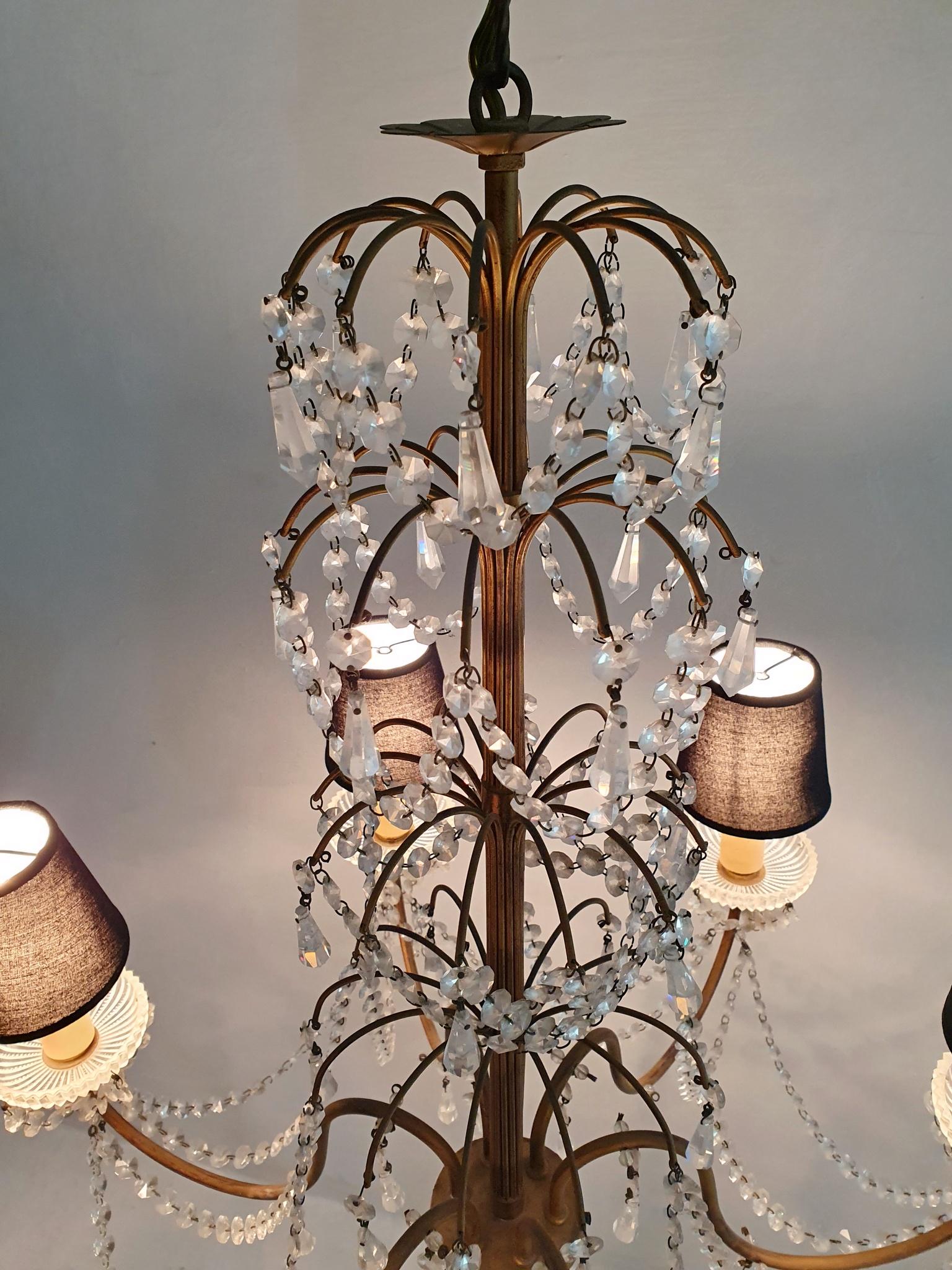 Rococo Crystal Chandelier, Italy For Sale 1