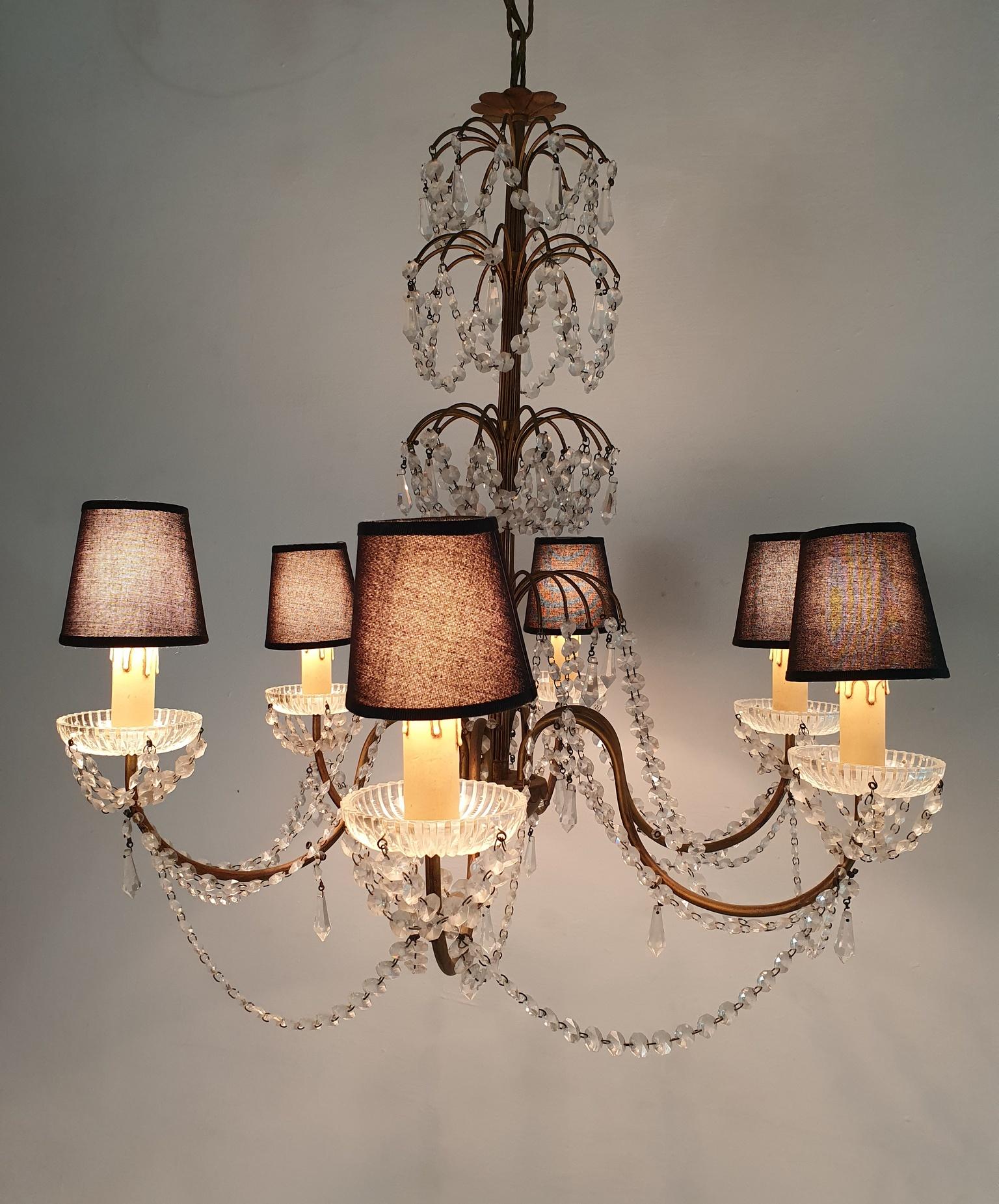 Rococo Crystal Chandelier, Italy For Sale 2