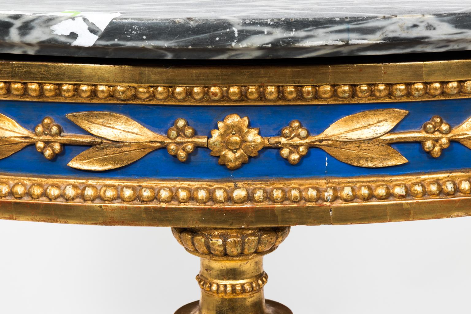 Rococo Demilune Console Table In Good Condition For Sale In Stamford, CT