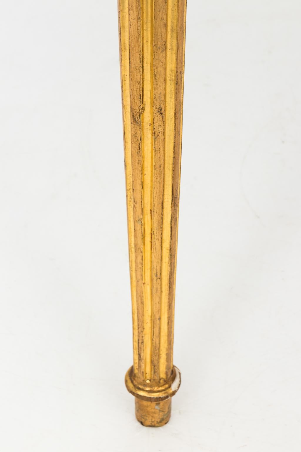 Marble Rococo Demilune Console Table For Sale