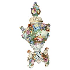 Rococo Dresden Potschappel A big antique urn Early 20th Century