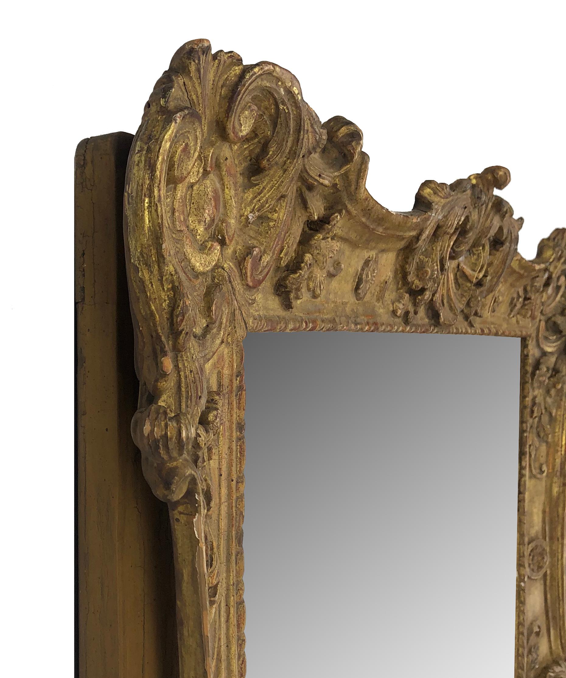 Hand carved and gilt, French style large mirror frame, pair available.