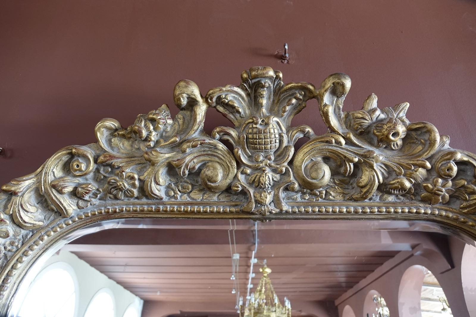 Italian Rococo Gilded Mirror For Sale