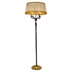 Rococo Gilt Brass Candelabra 4 Branch Floor Lamp, Standard Lamp  This is an elab
