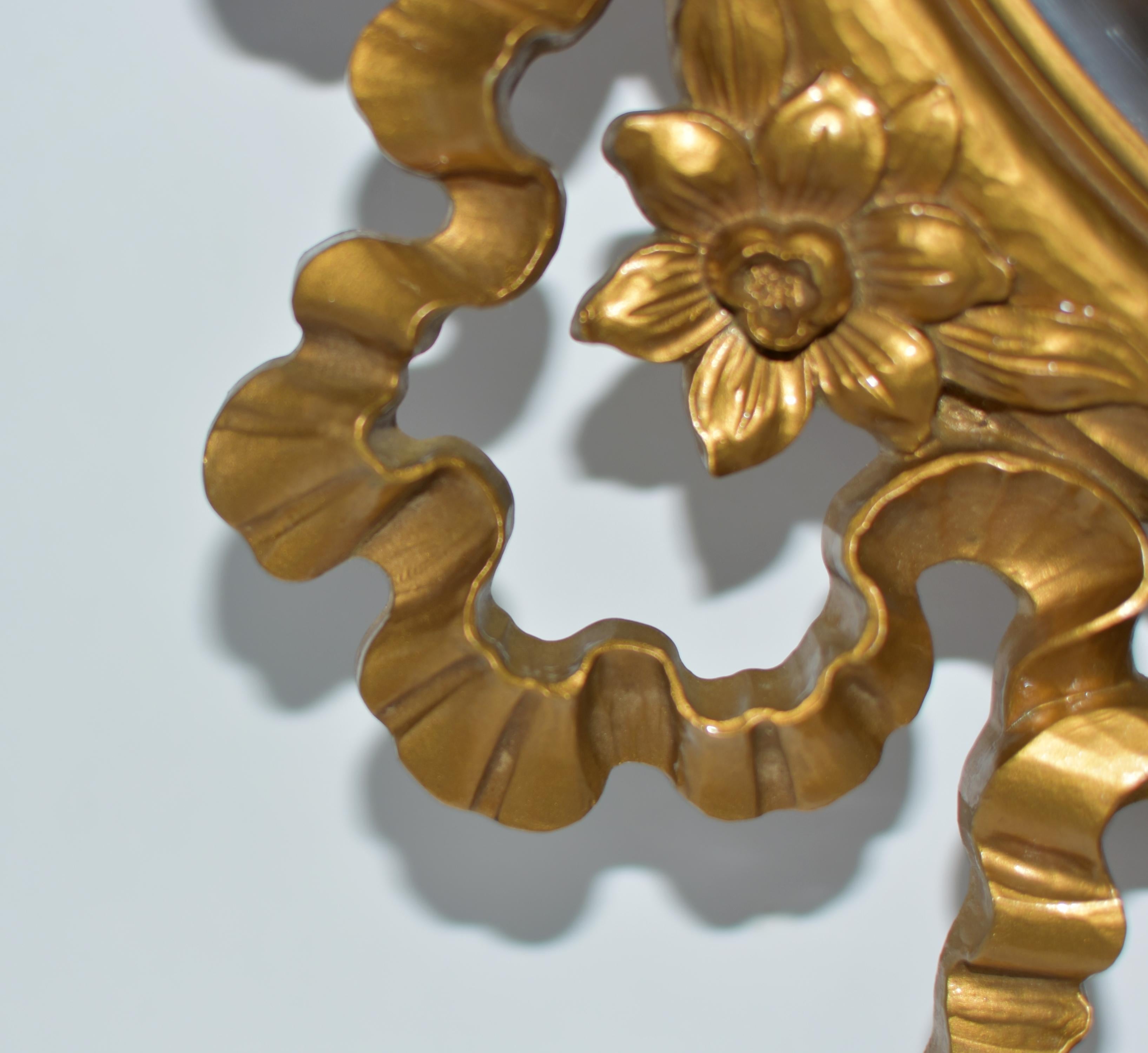 Specchio d'oro rococò da parete Syroco originale in vendita 4