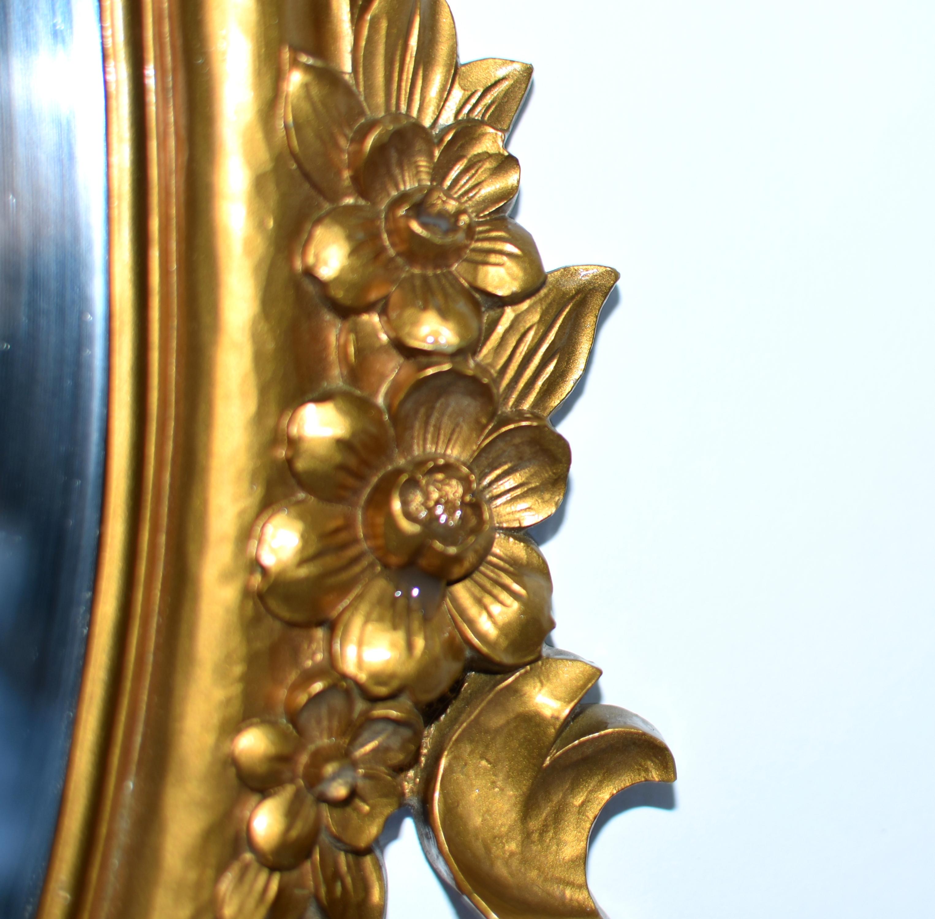 Barocco Specchio d'oro rococò da parete Syroco originale in vendita