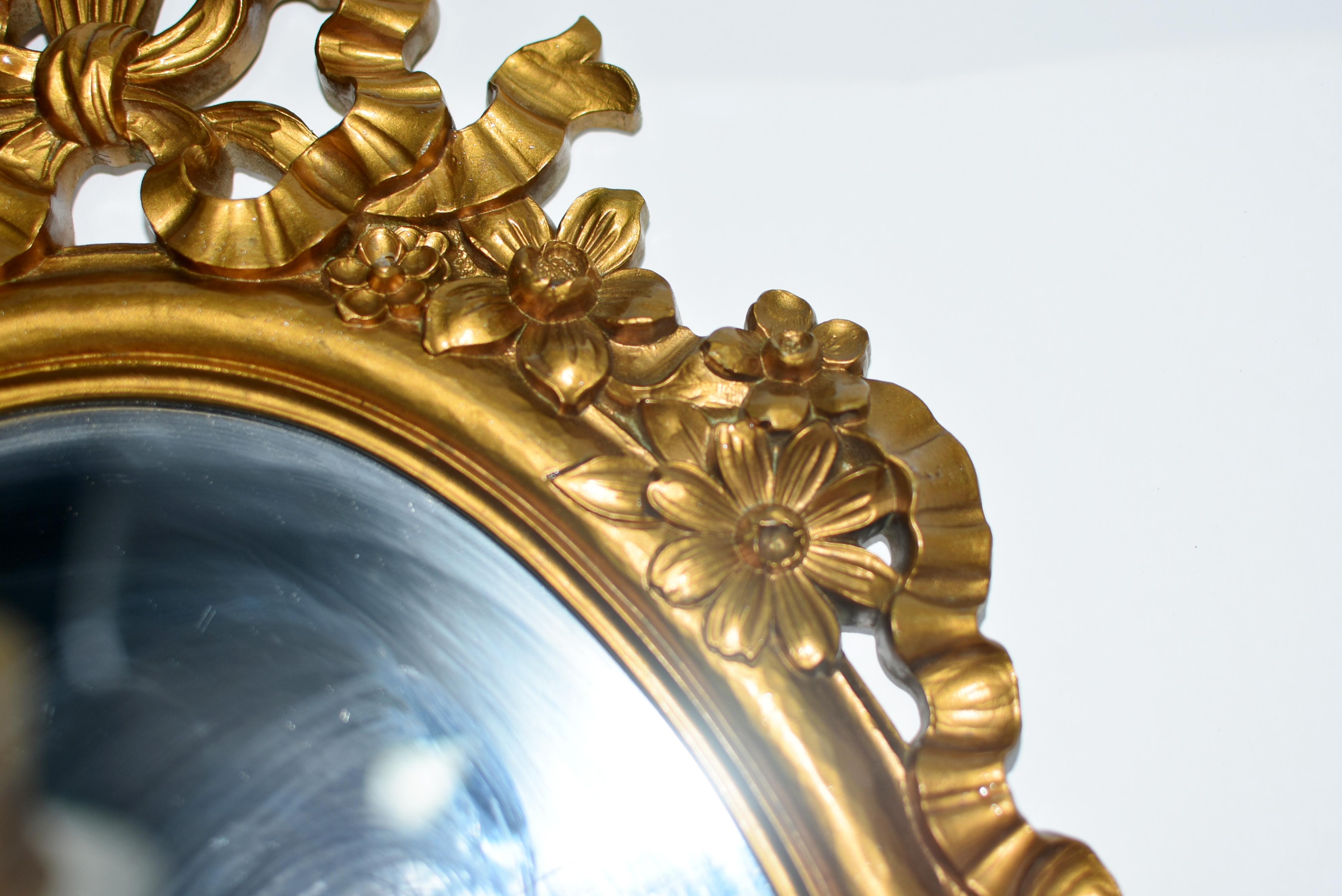 XX secolo Specchio d'oro rococò da parete Syroco originale in vendita