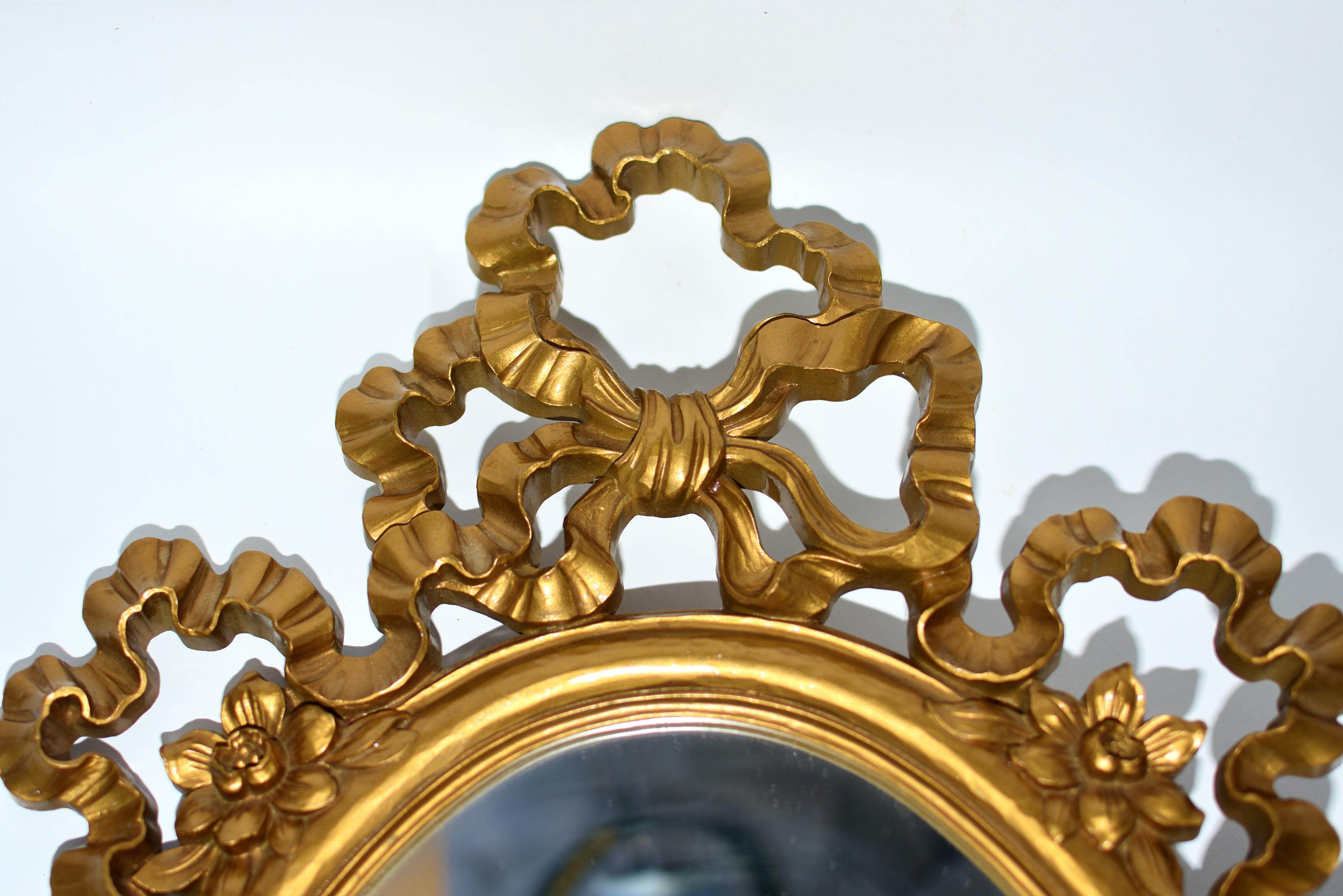 Specchio d'oro rococò da parete Syroco originale in vendita 2