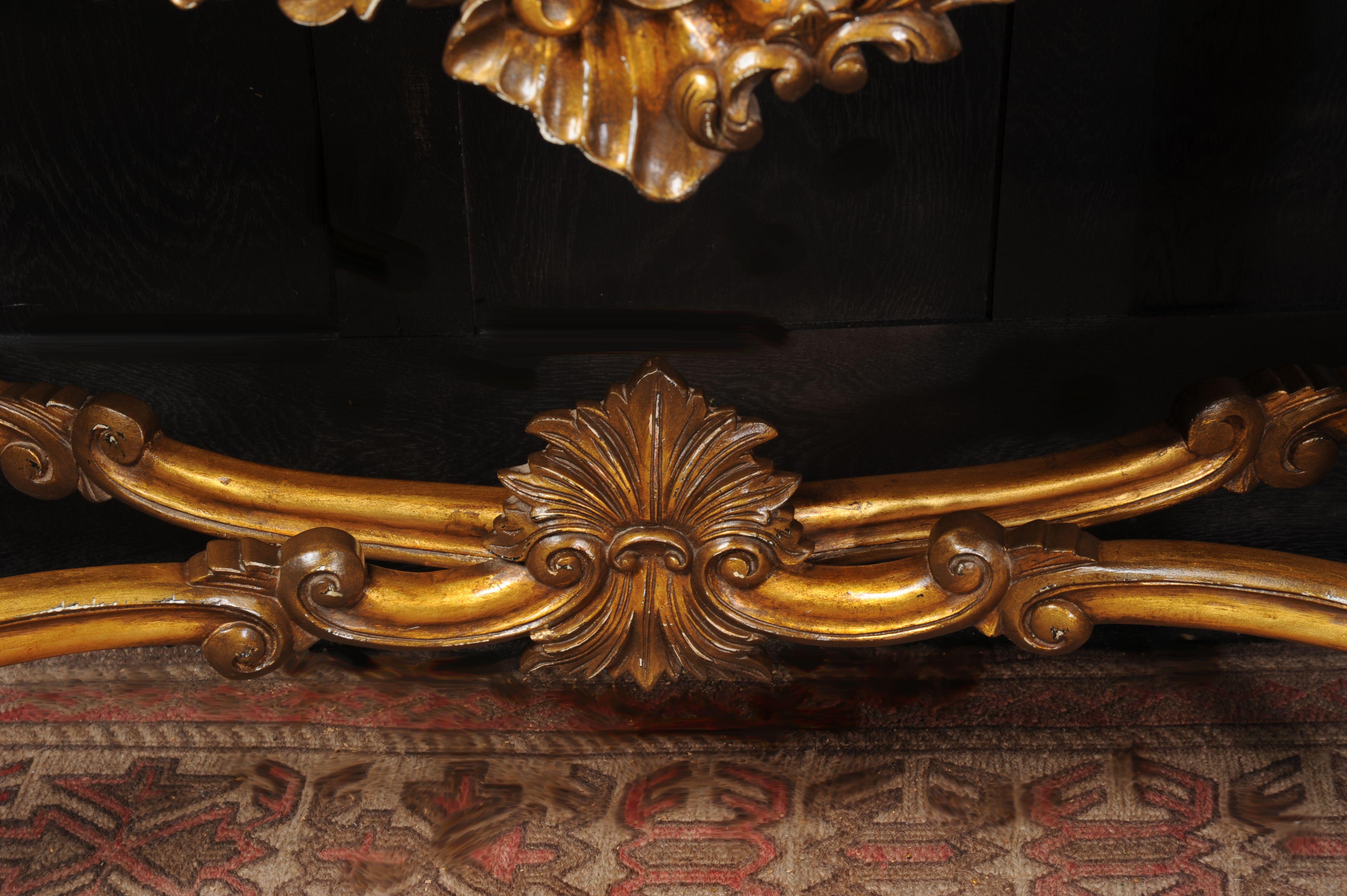 Rococo Giltwood Console Table with Marble Top For Sale 5