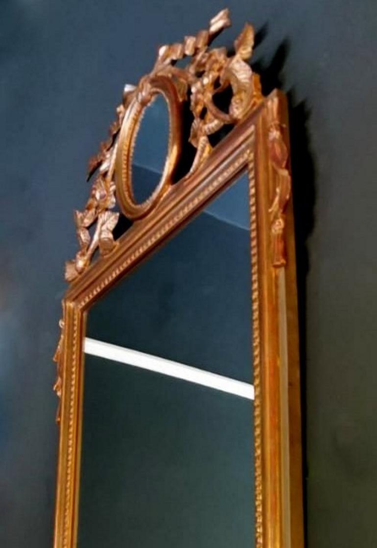 Rococo’ Giltwood Frame and Double Mirror, France For Sale 7