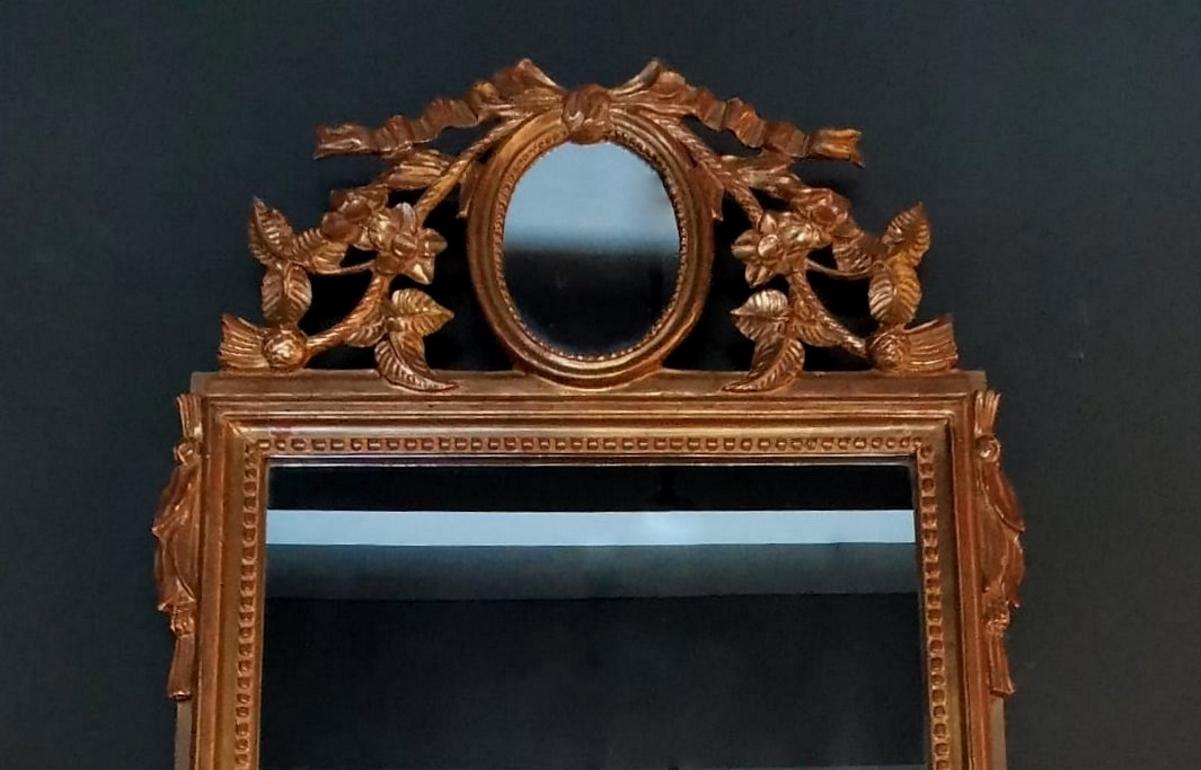 19th Century Rococo’ Giltwood Frame and Double Mirror, France For Sale
