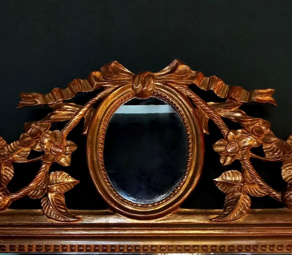 Wood Rococo’ Giltwood Frame and Double Mirror, France For Sale