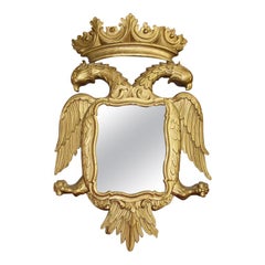 Antique Rococo Giltwood Golden Phoenix Bird Wall Mirror, 19th Century, England