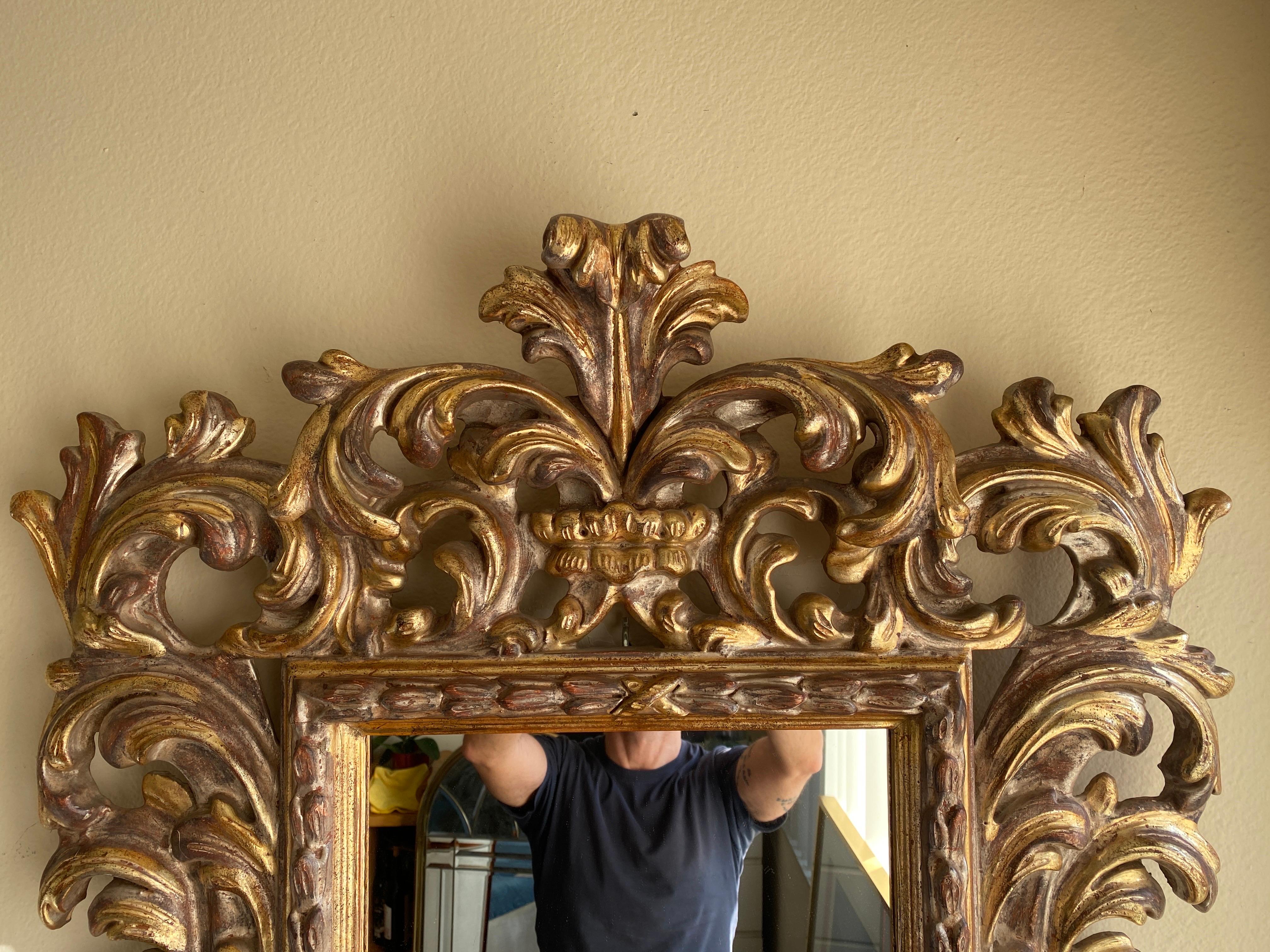 Italian Rococo Giltwood Mirror For Sale