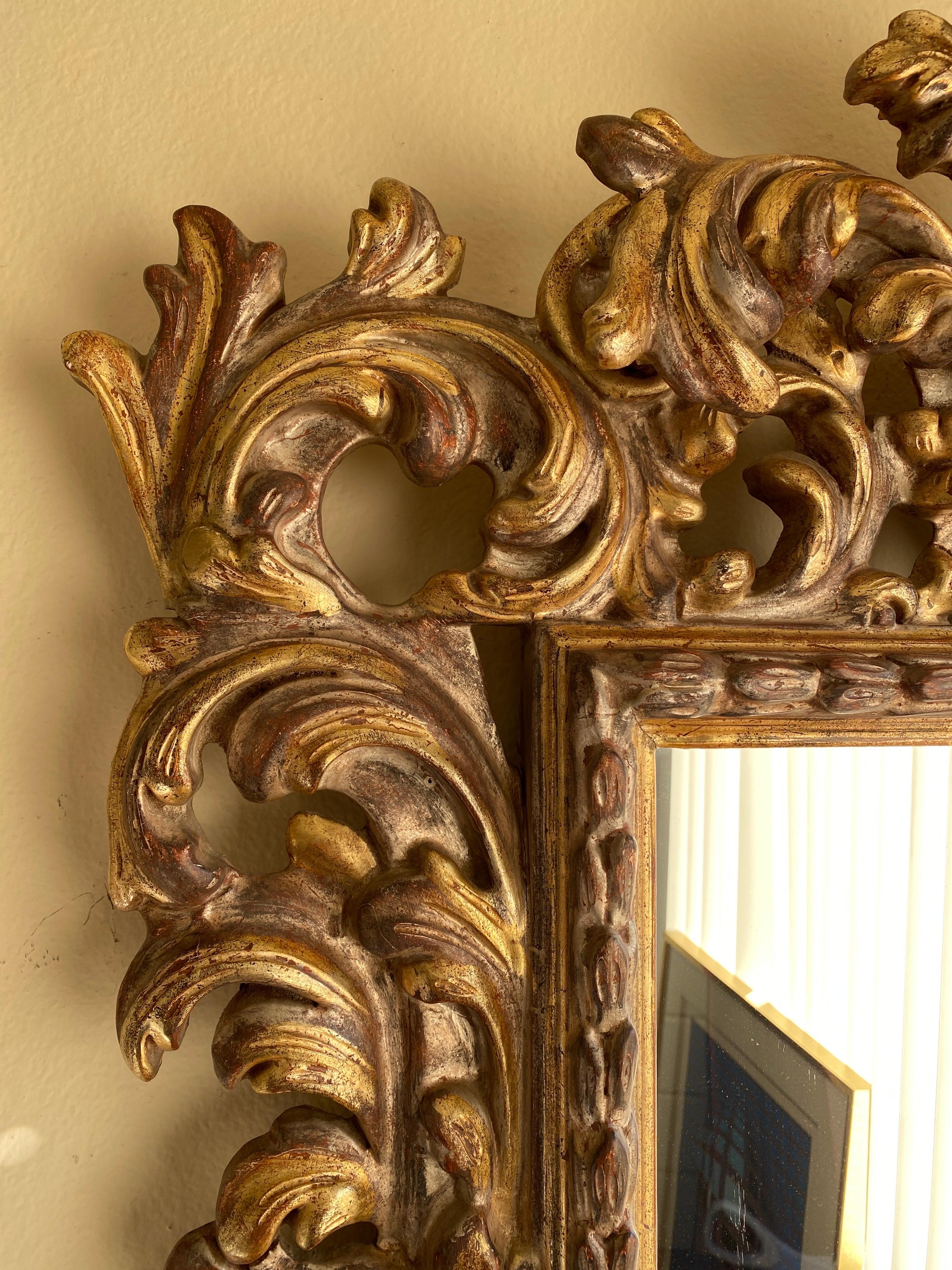 18th Century and Earlier Rococo Giltwood Mirror For Sale