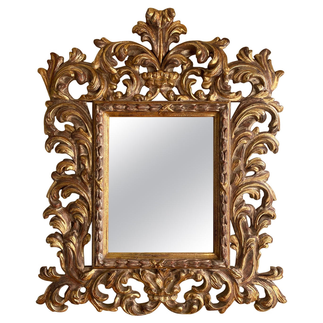 Specchio Rococò in legno dorato