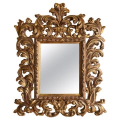 Specchio Rococò in legno dorato