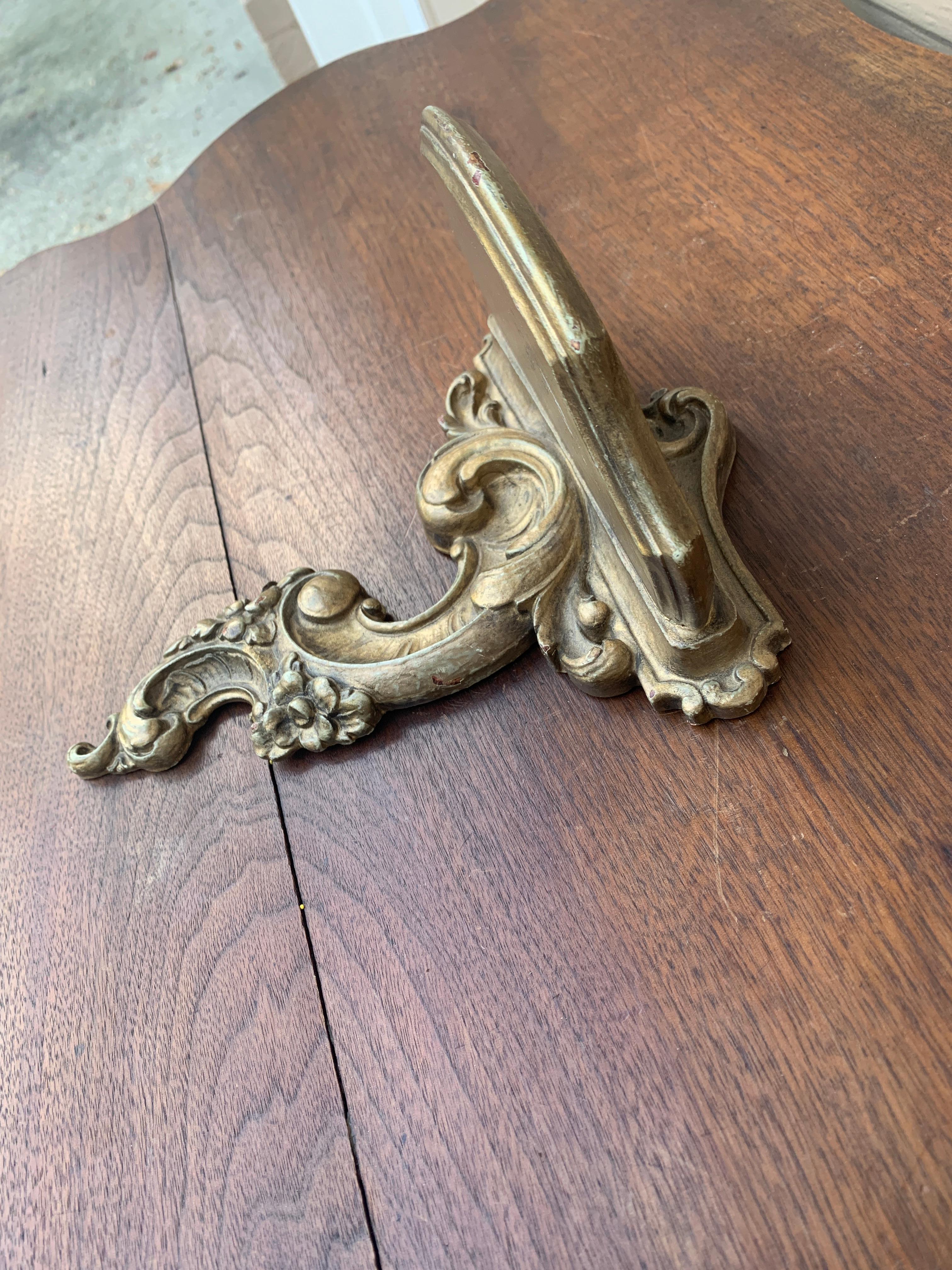 American Rococo Giltwood Wall Sconce Shelf For Sale