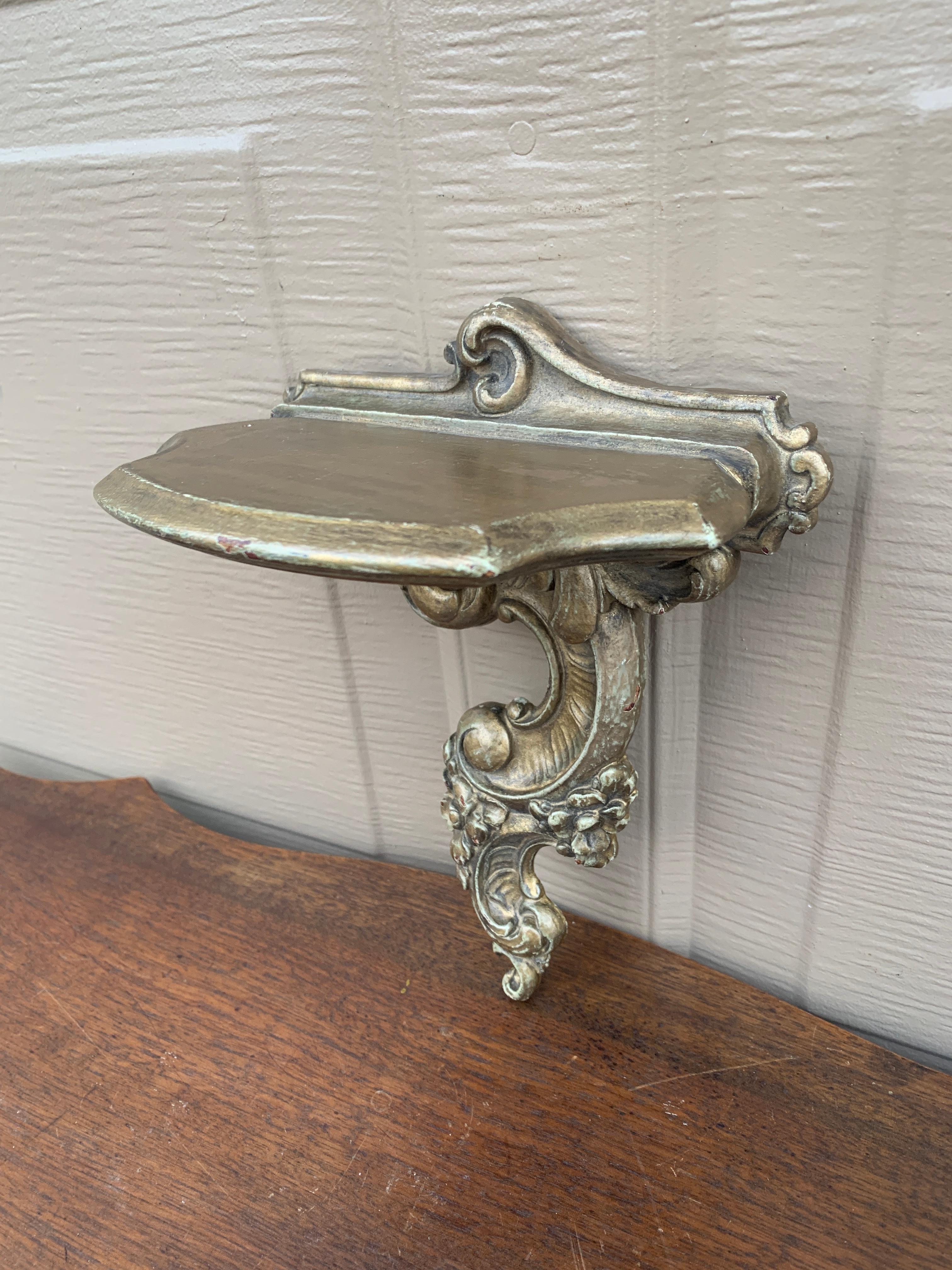 Rococo Giltwood Wall Sconce Shelf For Sale 2