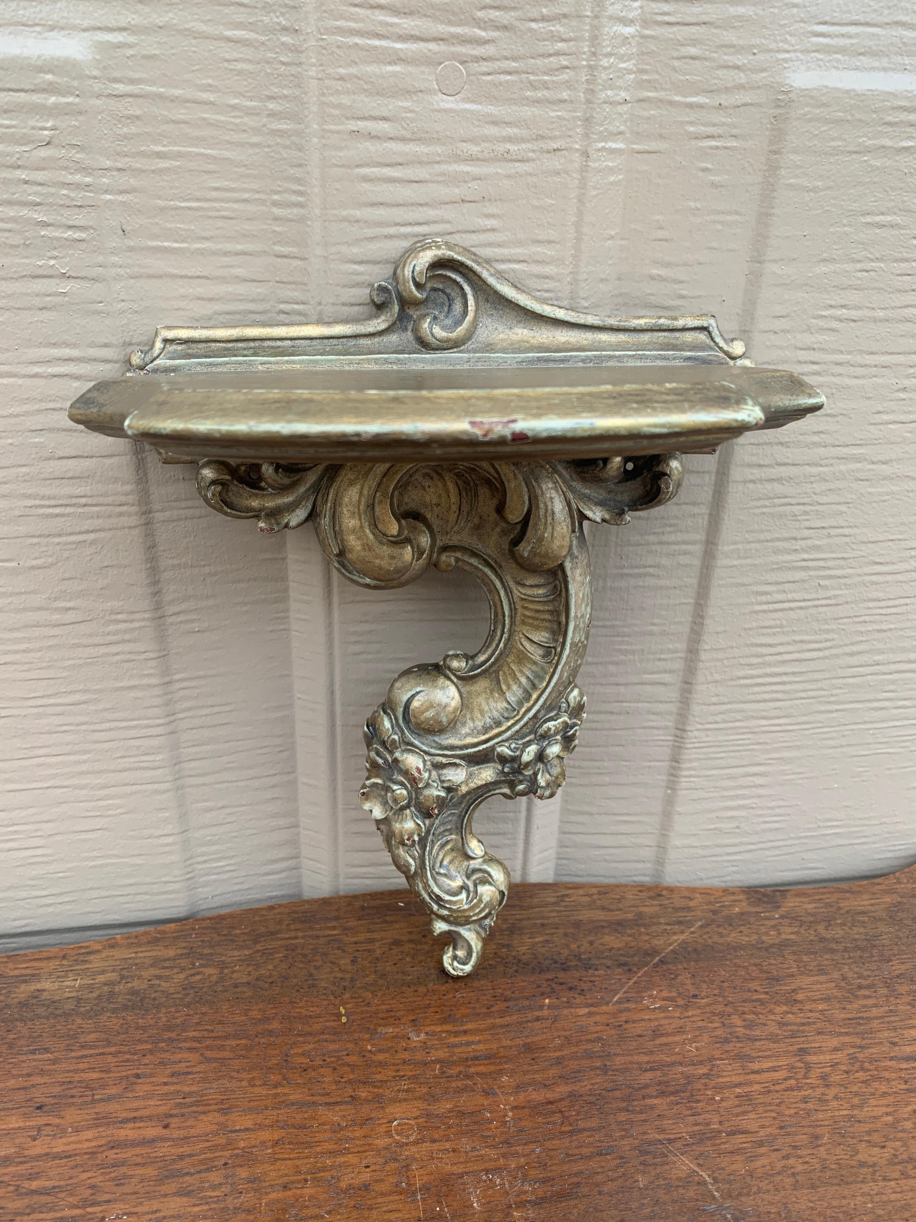 Rococo Giltwood Wall Sconce Shelf For Sale 4