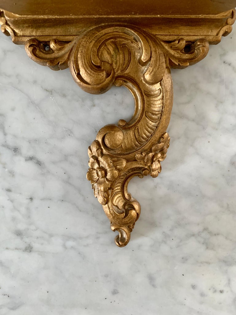 Rococo Giltwood Wall Sconce Shelves, Pair For Sale at 1stDibs